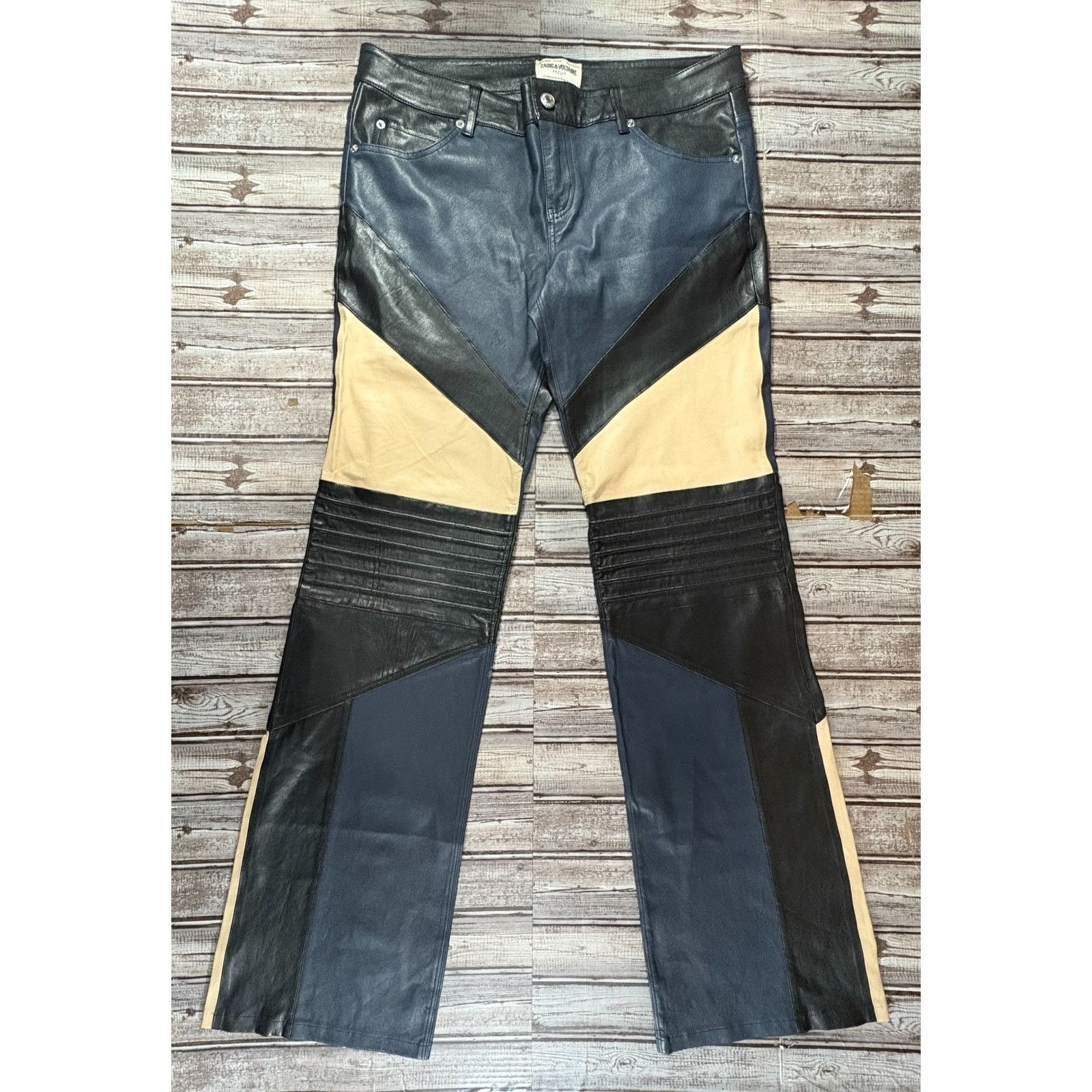 Zadig & Voltaire Zadig & Voltaire Paulin moto paneled Leather Pants size 42 U Size 36" / US 14 / IT 50 - 2 Thumbnail