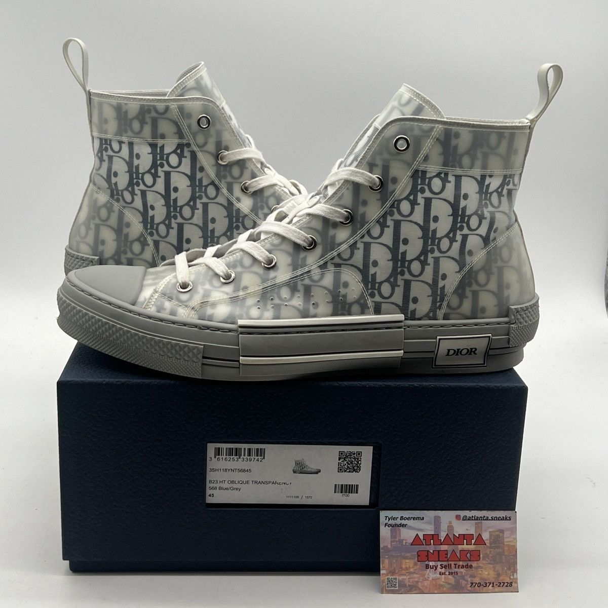 Dior b23 high Dior oblique blue grey