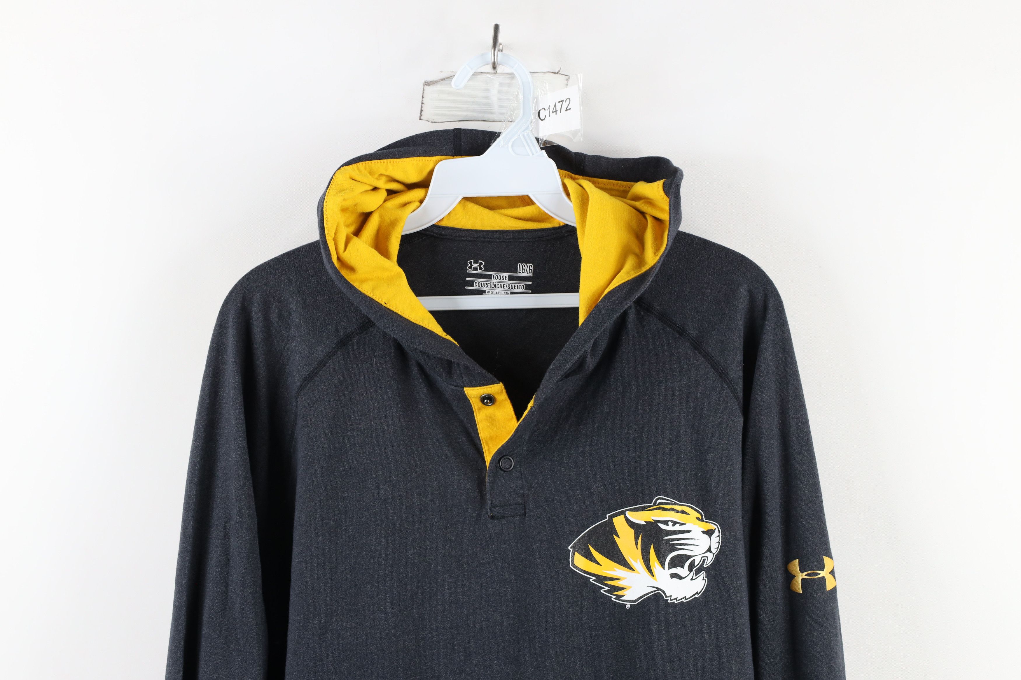 Under Armour × Vintage Under Armour University of Missouri Hoodie T-Shirt Gray Size US L / EU 52-54 / 3 - 2 Thumbnail