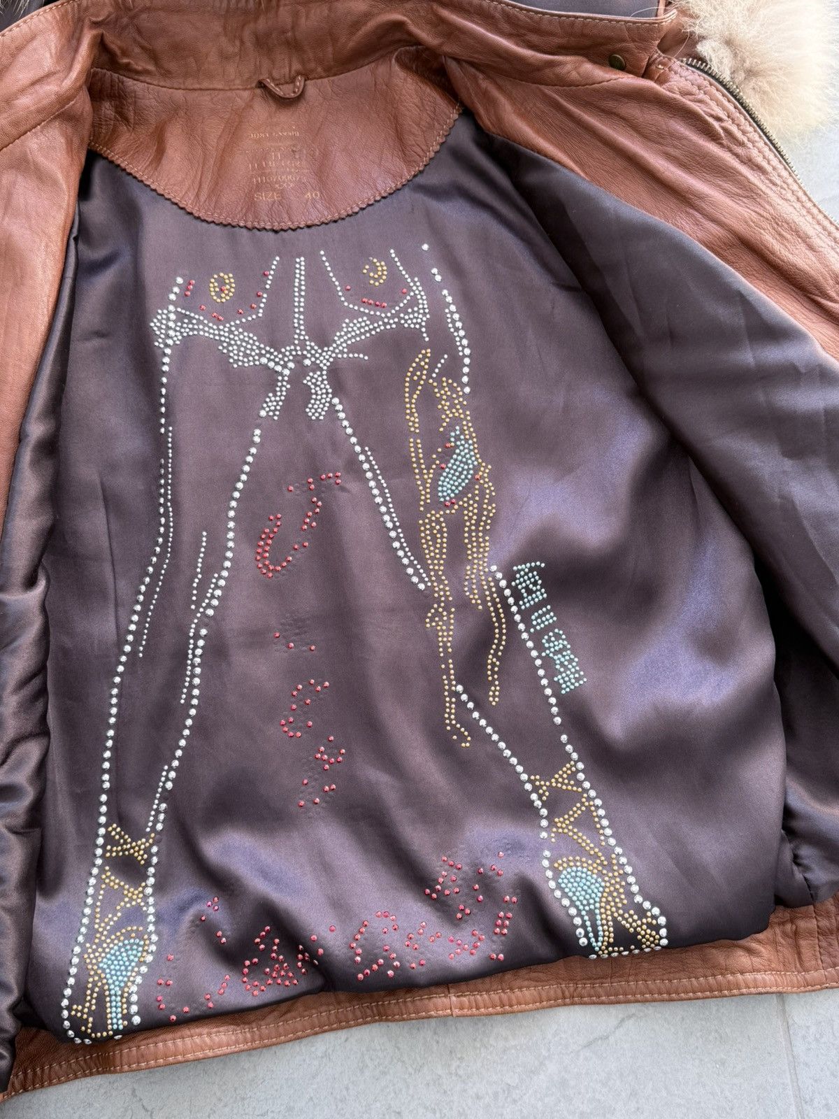 Just Cavalli 2000s Cavalli Cargo Fur Hood Leather Jacket Size S / US 4 / IT 40 - 12 Thumbnail