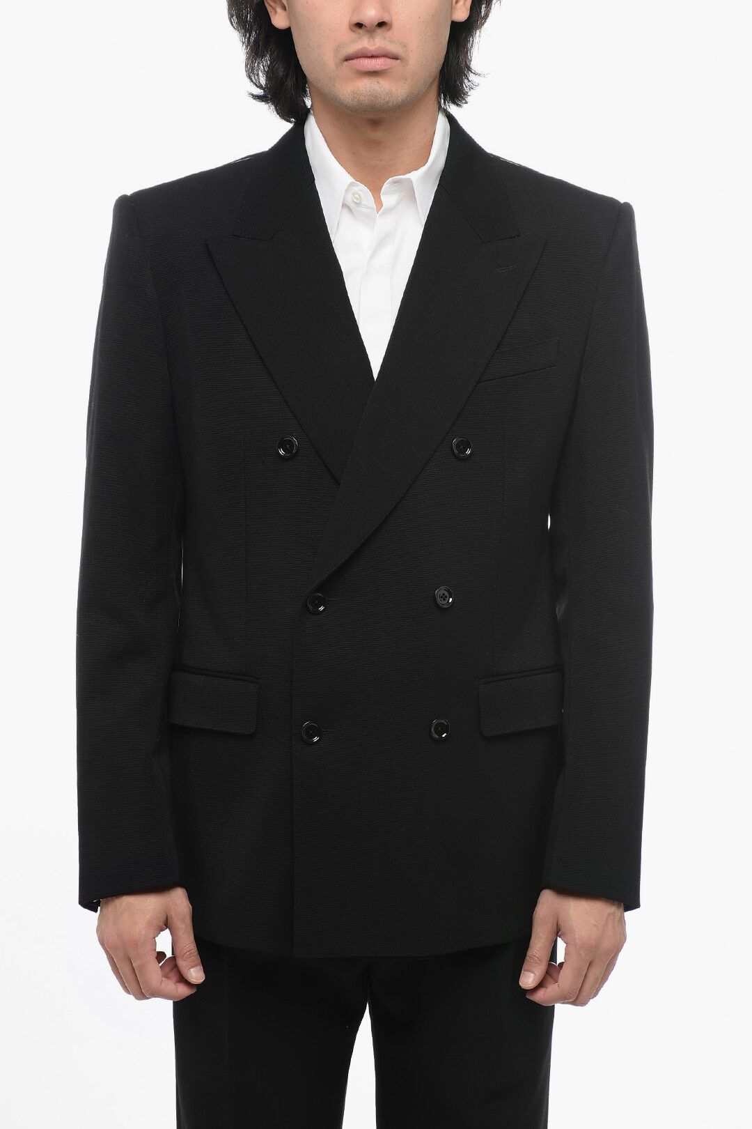 Dolce & Gabbana og1mm0825 Wool Blend Double-Breasted Blazer in Black Size US L / EU 52-54 / 3 - 1 Thumbnail