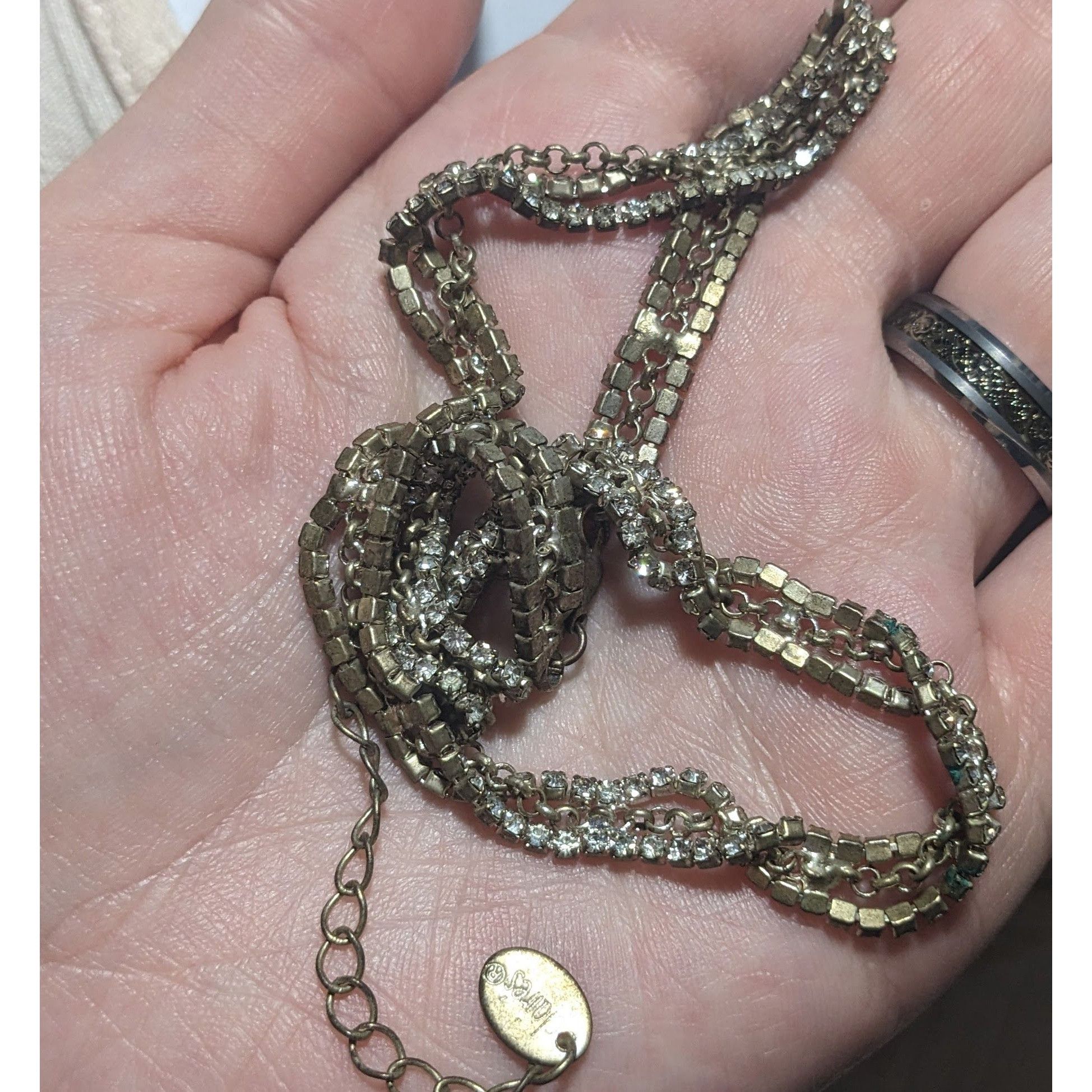 Other Claire's Silver Multilayer Rhinestone Necklace Size ONE SIZE - 7 Thumbnail
