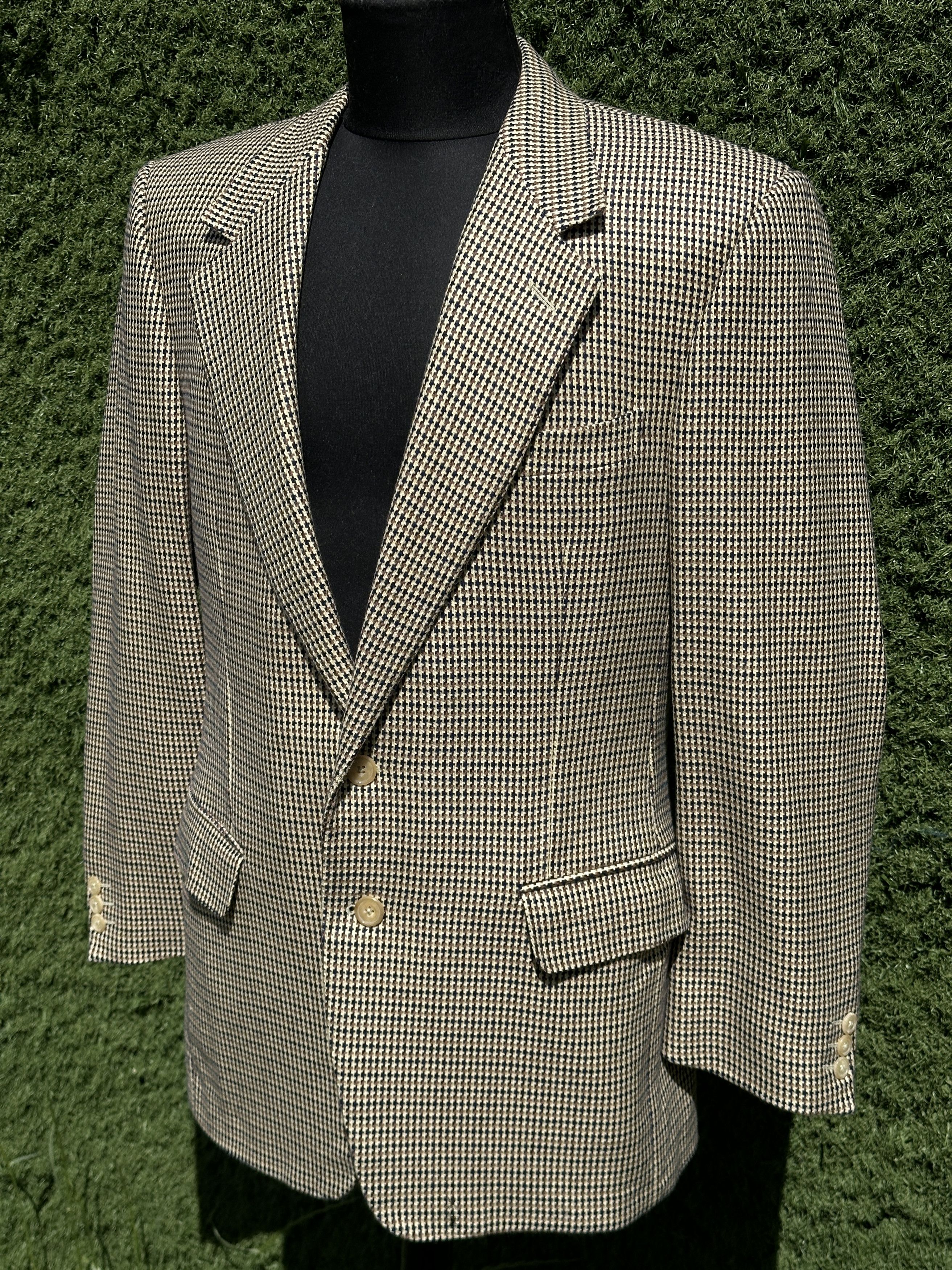 Ermenegildo Zegna Zegna Pure Cashmere Houndstooth Check 2 Button Blazer 50R EU Size 50R - 14 Thumbnail