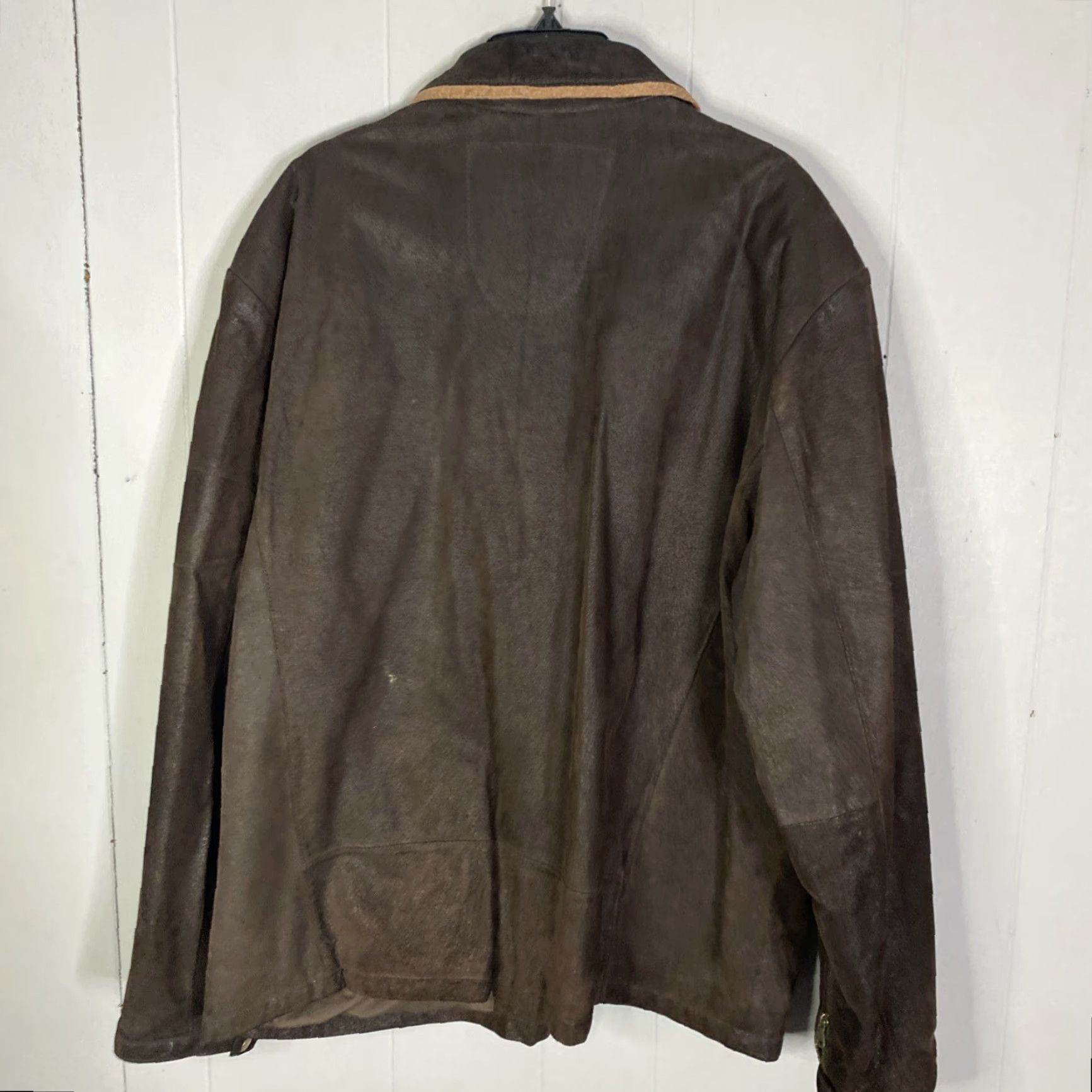 Vintage VINTAGE Bud Light Leather Jacket XL Mens Bomber Jacket Full Zip Brown 90s Beer Logo Embroidered Pockets Vintage Clothing Size US XL / EU 56 / 4 - 4 Thumbnail