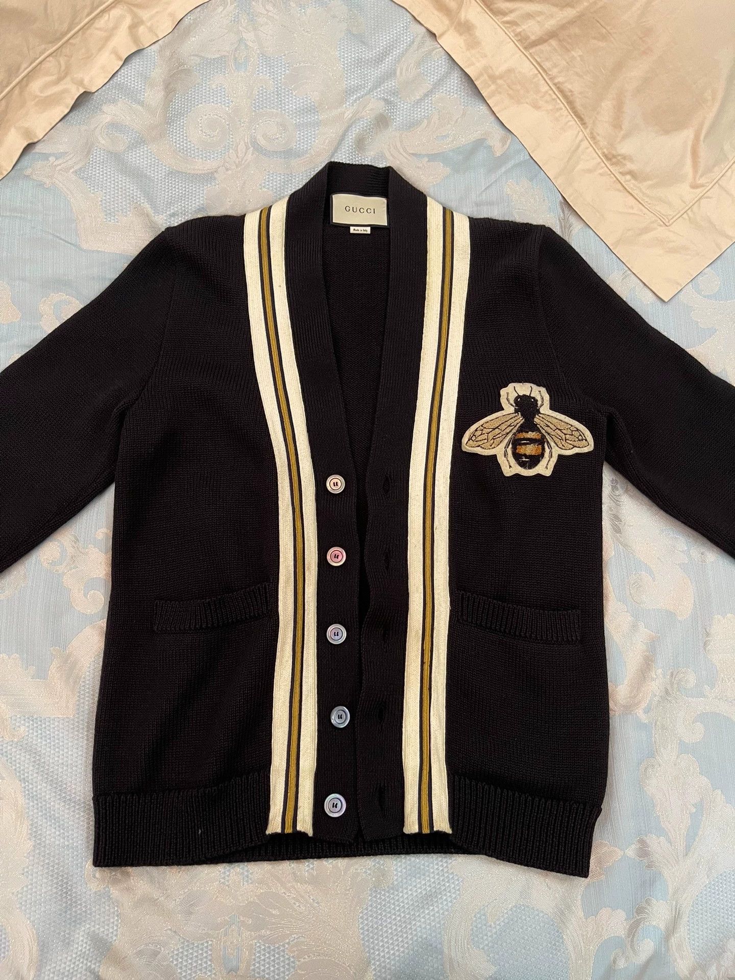 Gucci Gucci Classic Bee Wool Cardigan XS (Fits M) Size XS / US 0-2 / IT 36-38 - 1 Thumbnail