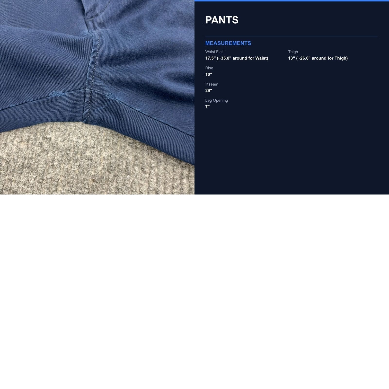 J.Crew J.CREW Chino Pants Slim 33x30 Navy Blue Cotton Stretch 484 Casual Style Mens Size US 35 - 8 Thumbnail