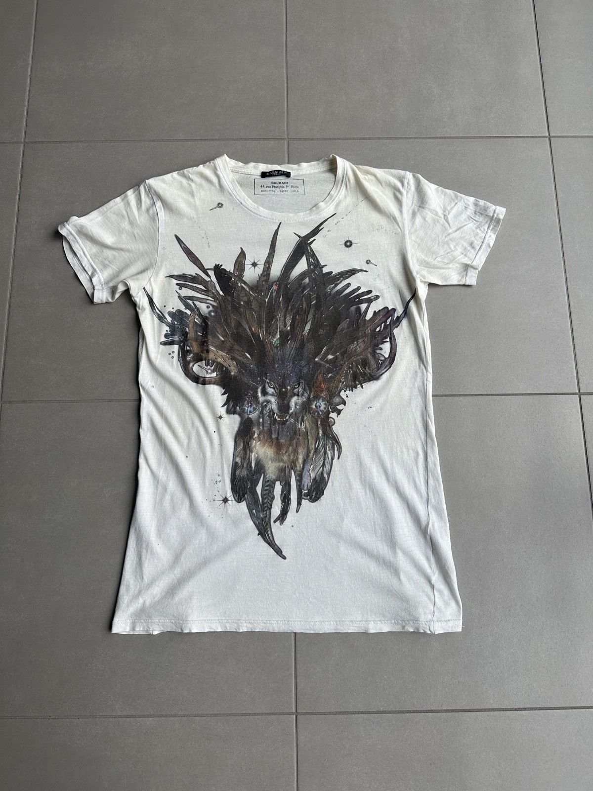 Balmain Balmain AW11 by Decarnin Tribal wolf t-shirt Size US M / EU 48-50 / 2 - 2 Thumbnail