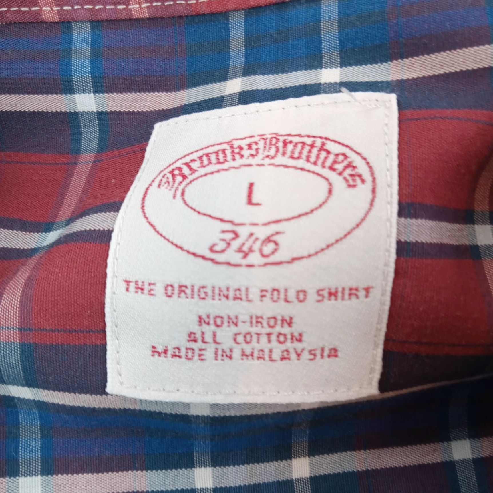 Brooks Brothers Brooks Brothers Blue Plaid Mens Large Short Sleeve Button Down Shirt Size US L / EU 52-54 / 3 - 5 Thumbnail