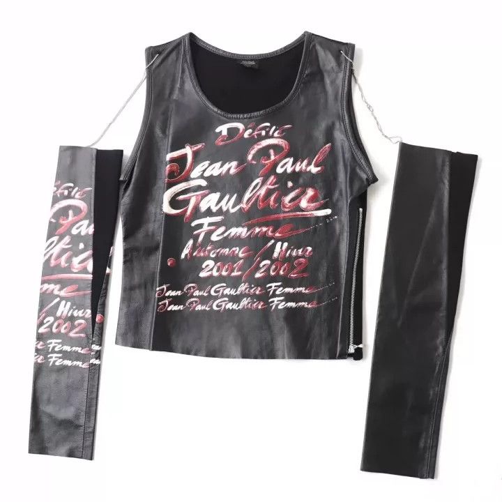 Jean Paul Gaultier Jean Paul Gaultier Calfskin chain leather clothing Size US M / EU 48-50 / 2 - 1 Thumbnail