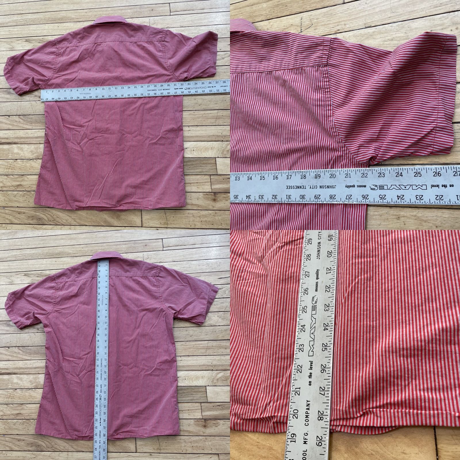 Vintage Louis Philippe Button-Up Shirt Men L Red Striped Premium Cotton 40cm Vintage Picnic Casual Workwear N/A Size US L / EU 52-54 / 3 - 8 Thumbnail