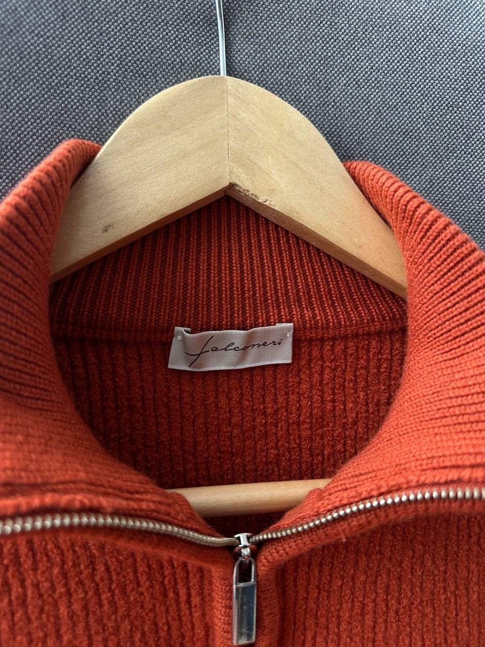 Japanese Brand × Vintage Vintage Faconeri Marino Wool Pullover 1/4 zip Orange Sweater Size US M / EU 48-50 / 2 - 16 Thumbnail