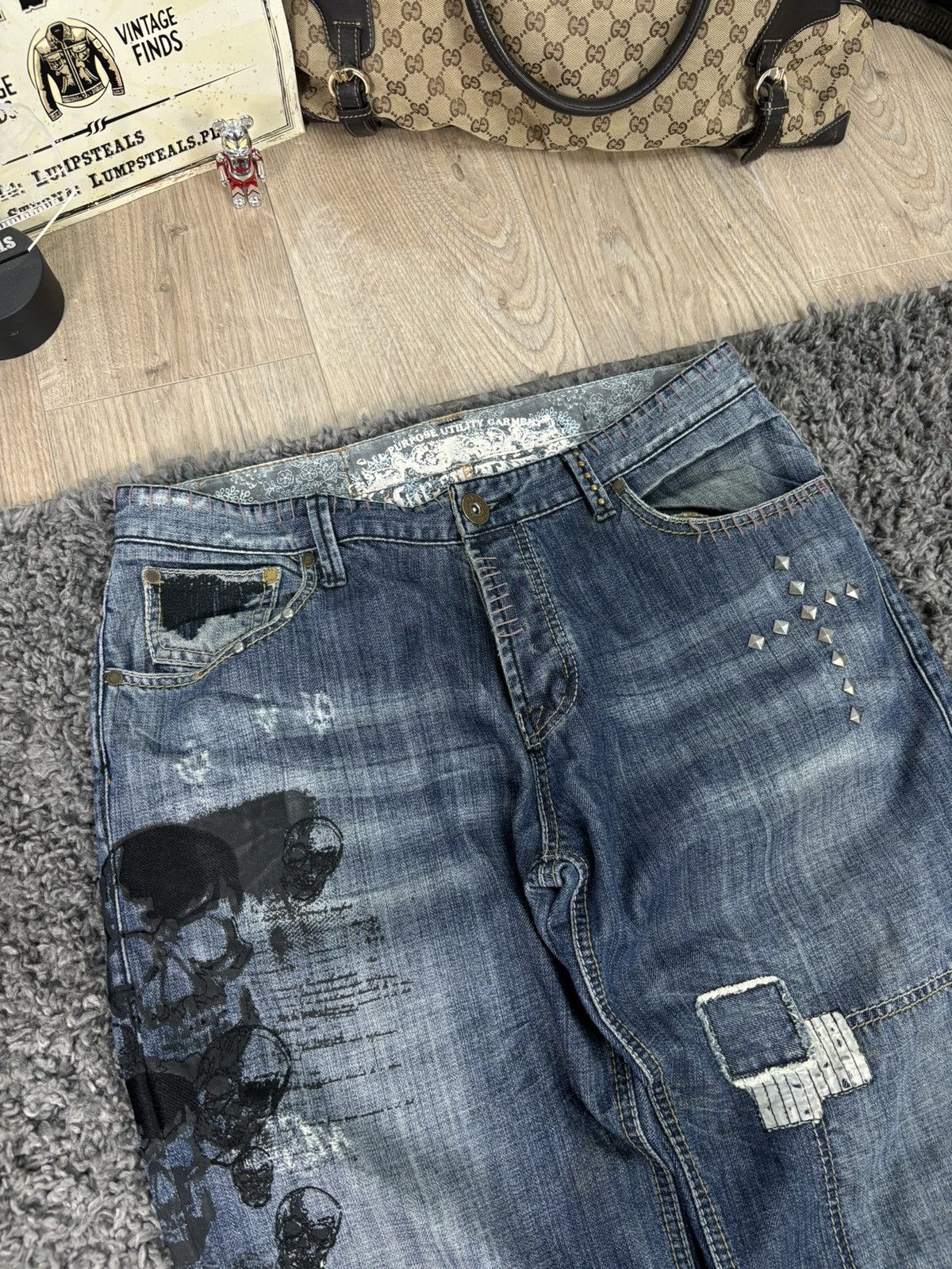 Japanese Brand 00s Japanese Faded Distressed Wideleg Baggy Denim Pants Y2K Size US 34 / EU 50 - 7 Thumbnail