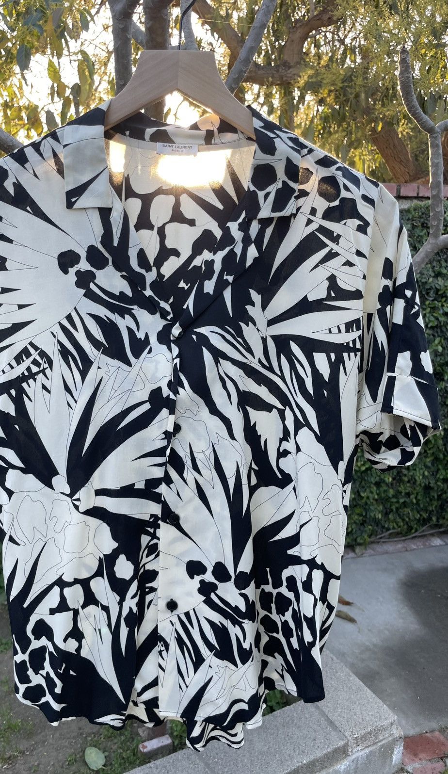 Saint Laurent Paris Saint Laurent Jungle Print Short Sleeve Shirt Size US M / EU 48-50 / 2 - 4 Thumbnail