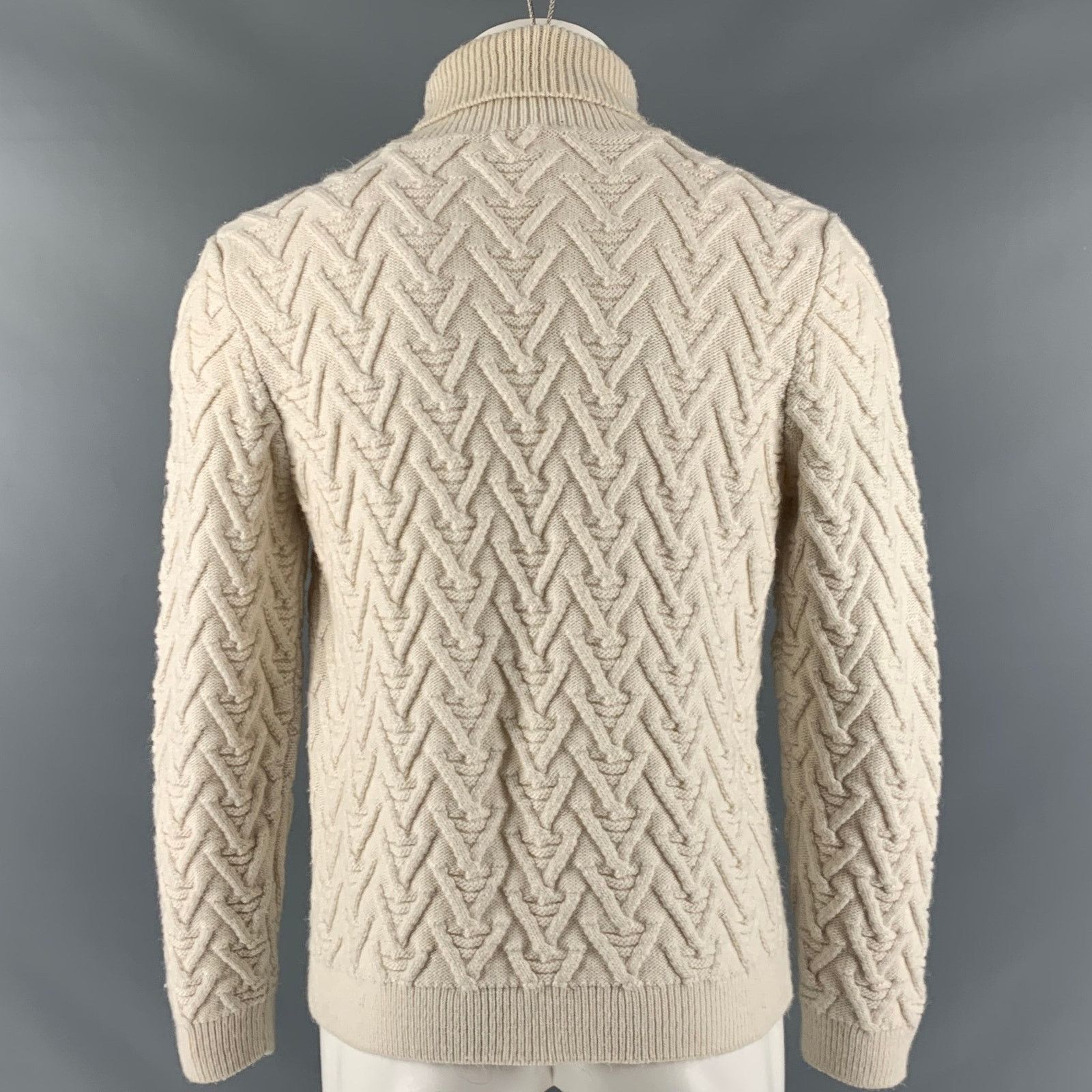 Vintage VINTAGE Size M Cream Knit Turtleneck Sweater Size US M / EU 48-50 / 2 - 4 Thumbnail