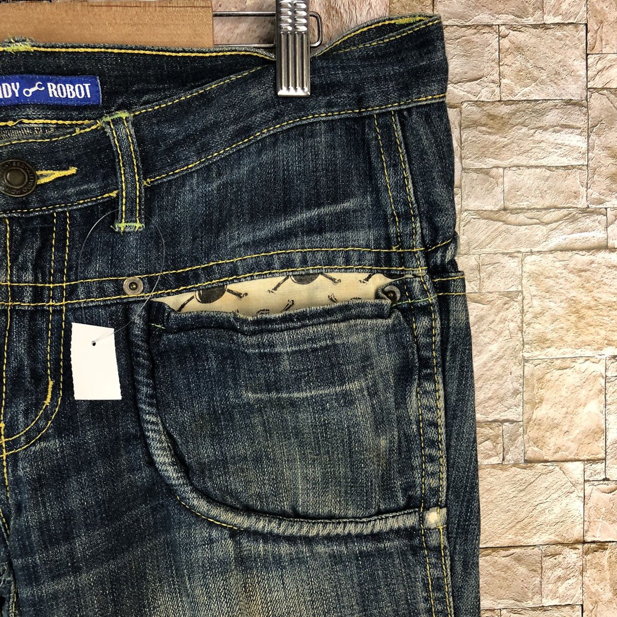 Japanese Brand Candy Robot Blue Distressed Denim Pants #A1125 Size 32" / US 10 / IT 46 - 9 Thumbnail