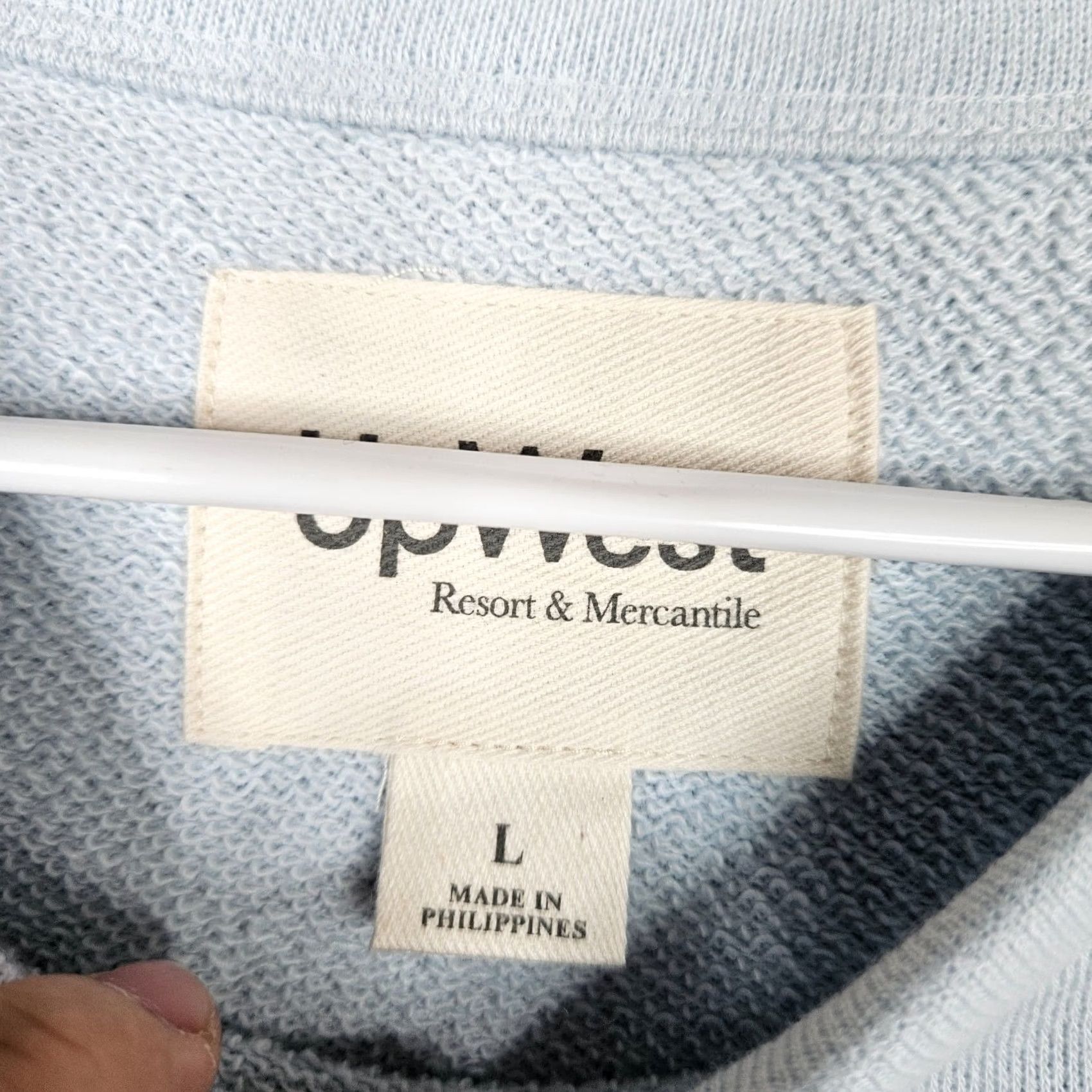 Vintage UpWest Women's Light blue short sleeve Top Knit Top Size L Regular Cotton Blend Polyester Knit Top, Blue, Short Sleeve, Casual, UpWest Size L / US 10 / IT 46 - 3 Thumbnail