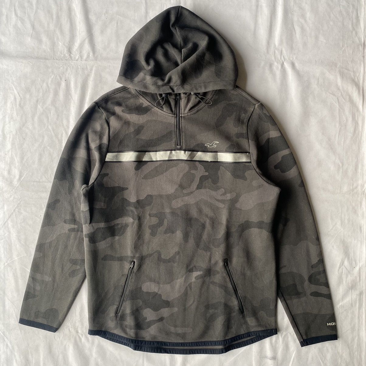 Hollister × Japanese Brand Hollister California Camo Reflective Stripe Half Zip Hoodie Size US XL / EU 56 / 4 - 1 Thumbnail