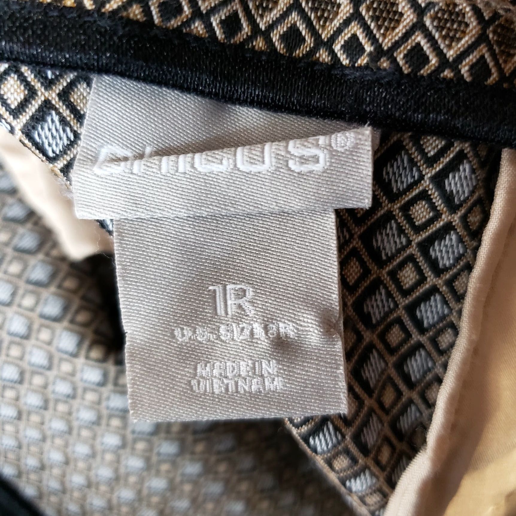 Vintage Chico's Womens Pants Pull On S 8 Black Brown Geometric Mid Rise Rayon Blend Size 30" / US 8 / IT 44 - 7 Thumbnail