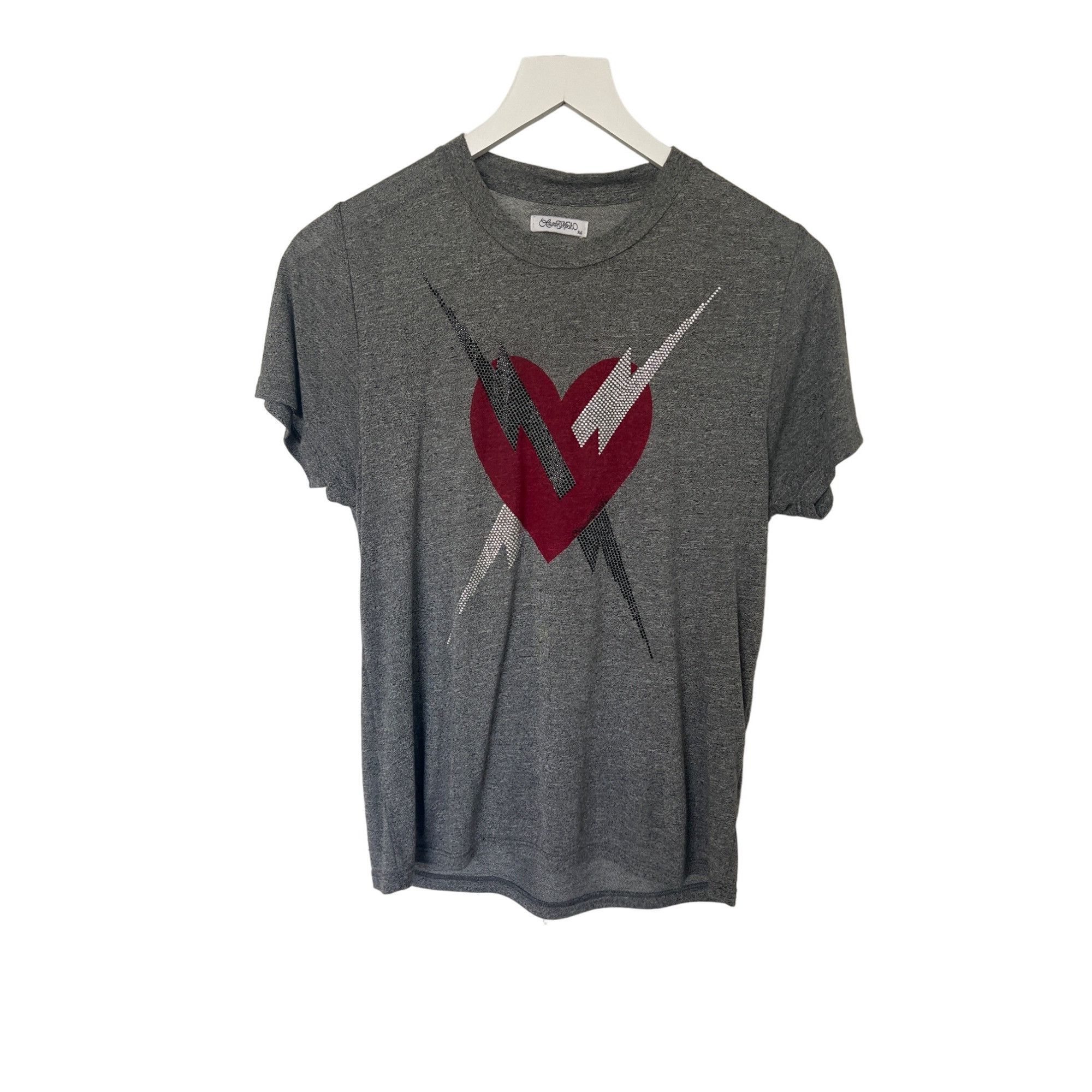 REVOLVE Lauren Moshi Capri Heather Grey Heart Tee Size XS / US 0-2 / IT 36-38 - 6 Thumbnail