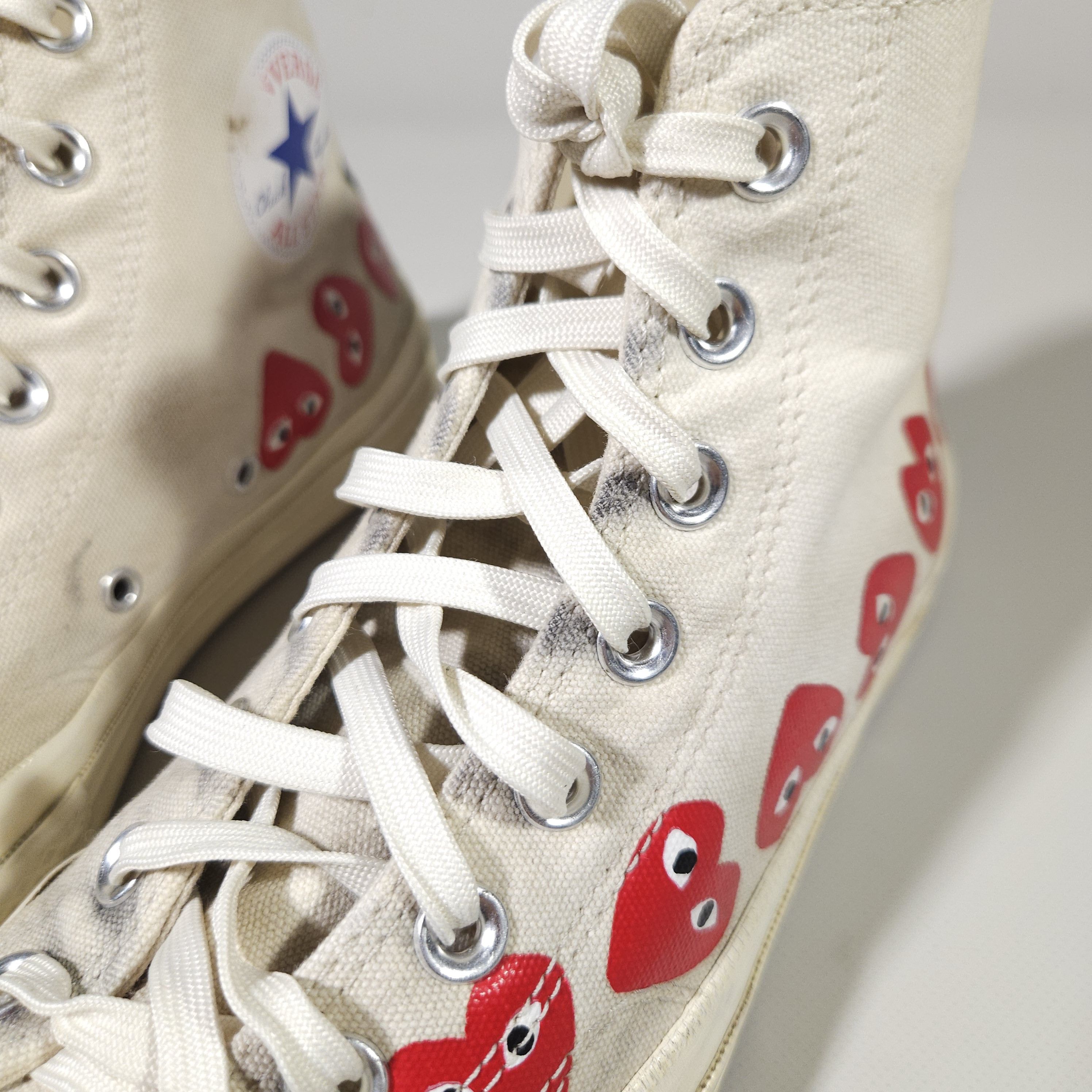 Comme des Garcons × Comme des Garcons PLAY × Converse Converse x Comme Des Garcons Play Hearts High Top Shoes US 8 Size US 8 / EU 41 - 15 Thumbnail