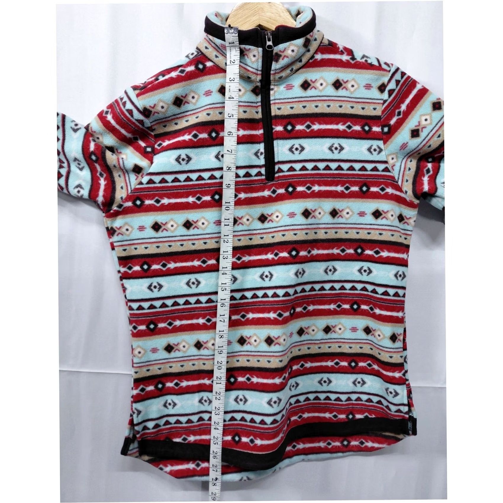 Vintage Outback Trading Company Pullover Fleece Sweater Red Blue M Mens Size US M / EU 48-50 / 2 - 7 Thumbnail