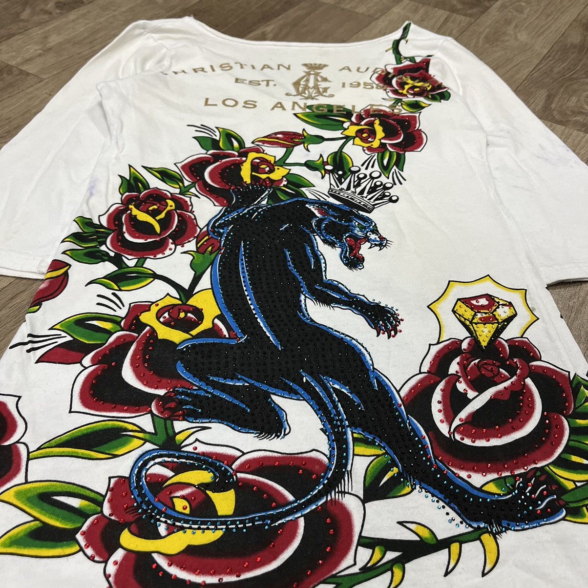 Christian Audigier × Ed Hardy Christian Audigier Los Angeles Ed Hardy Panter Studed Tee Size L / US 10 / IT 46 - 15 Thumbnail
