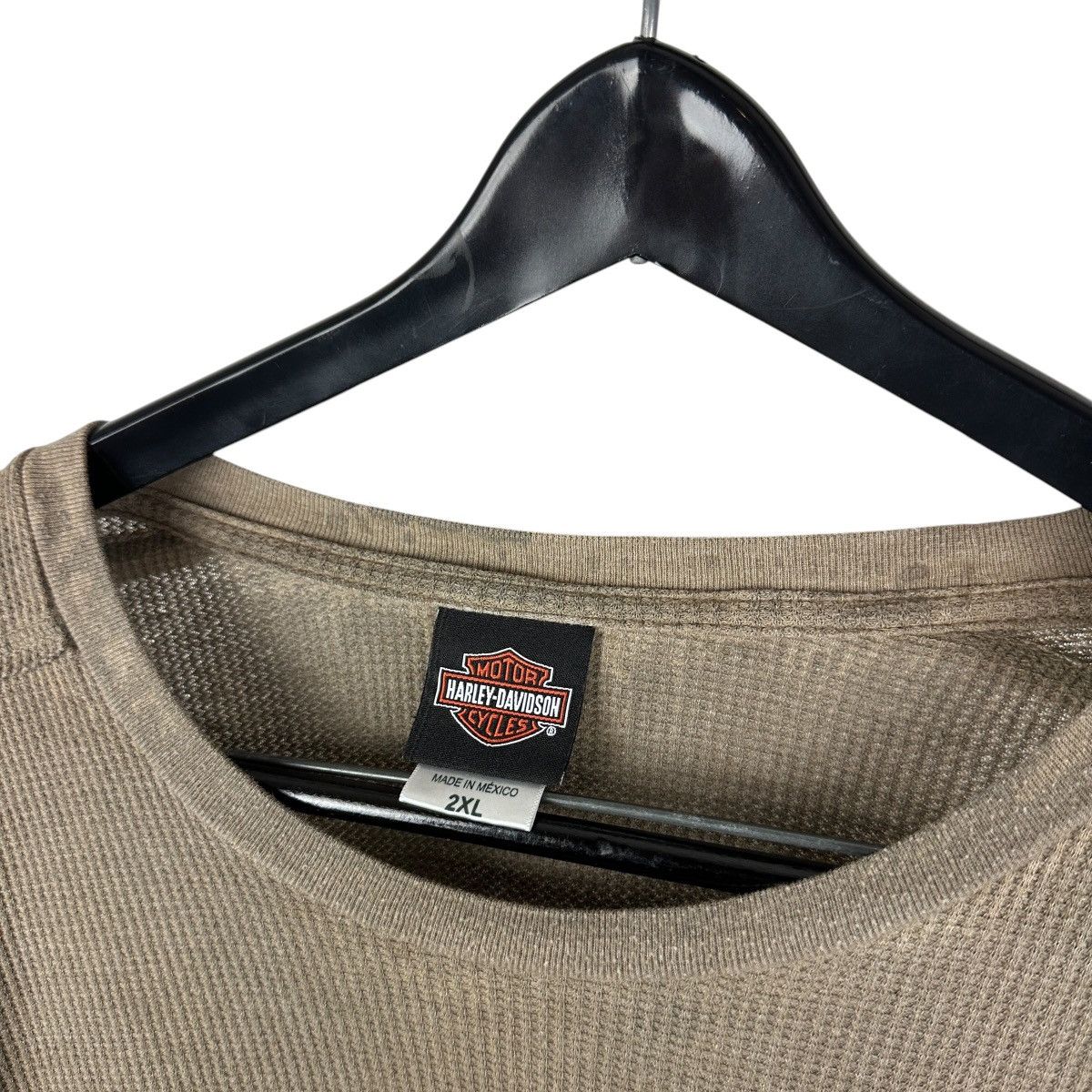 Harley Davidson Mens Y2K Harley Davidson Waffle Knit Tennessee Shirt Size US XXL / EU 58 / 5 - 9 Thumbnail