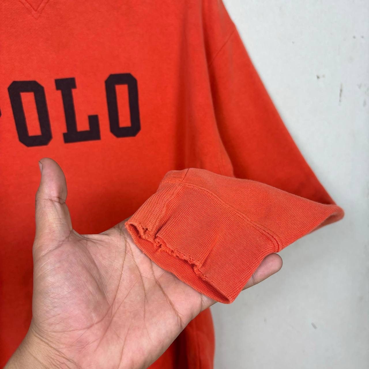 Polo Ralph Lauren VTG Polo Ralph Lauren Orange Spellout Sweatshirt Size US M / EU 48-50 / 2 - 7 Thumbnail