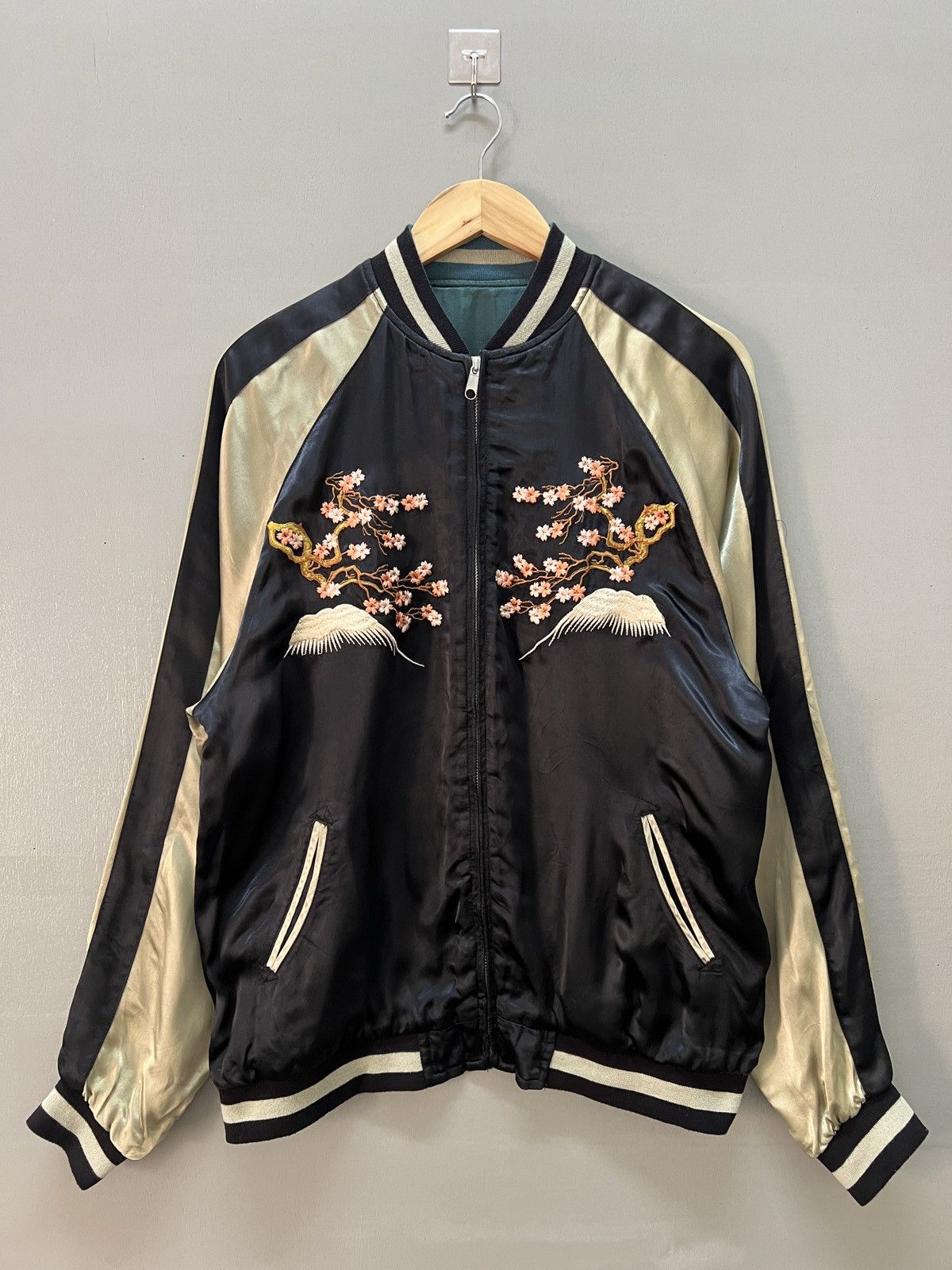 Vintage 🔥Vintage Sukajan Souvenir Rayon Reversible Jacket Size US L / EU 52-54 / 3 - 4 Thumbnail
