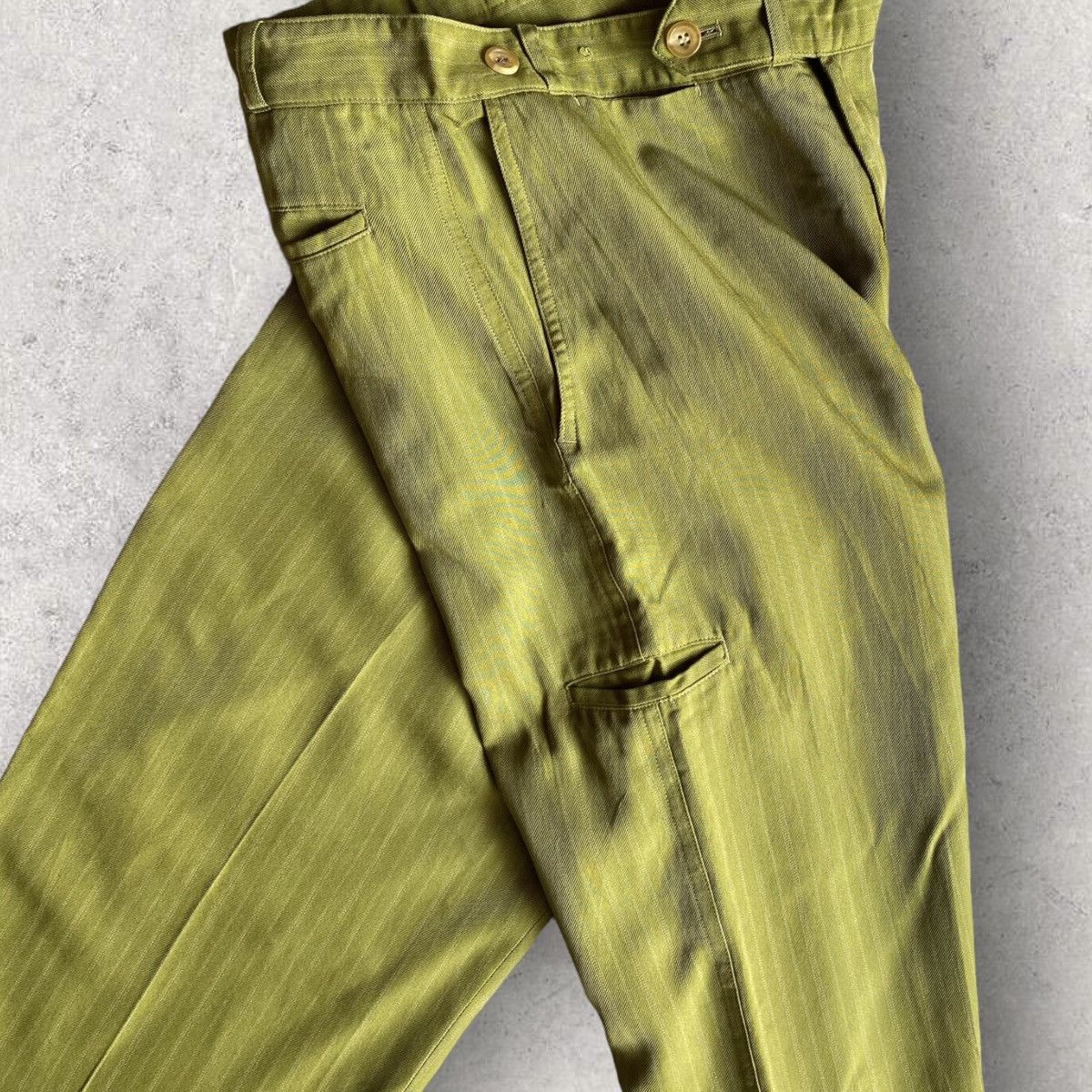 Yohji Yamamoto Vintage SS99 Green Stripes Pants Size US 36 / EU 52 - 4 Thumbnail