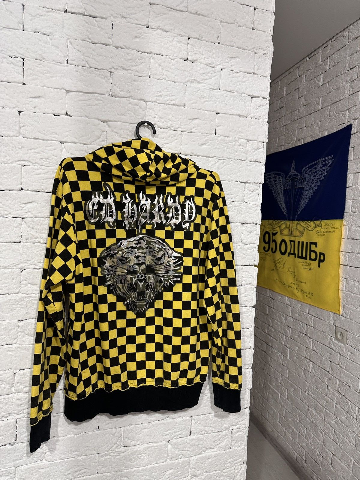 Ed Hardy Ed Hardy Tiger Checkered Hoodie SZ L fits like M USA Size US M / EU 48-50 / 2 - 8 Thumbnail