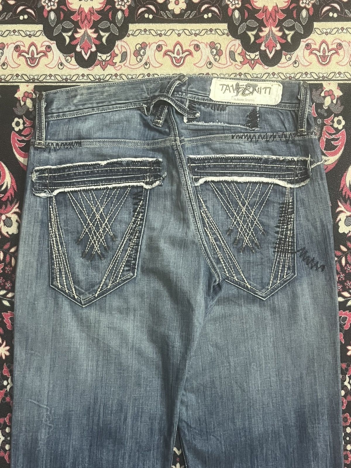 Jimmy Taverniti Jimmy Taverniti Bushpants Style Buttonfly Fringe Flare Jeans Size US 30 / EU 46 - 9 Thumbnail