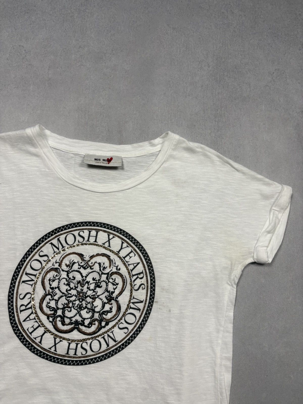 Other Mos Mosh T-Shirt S Distressed Graphic Studded Logo Tee Y2K Size S / US 4 / IT 40 - 2 Thumbnail