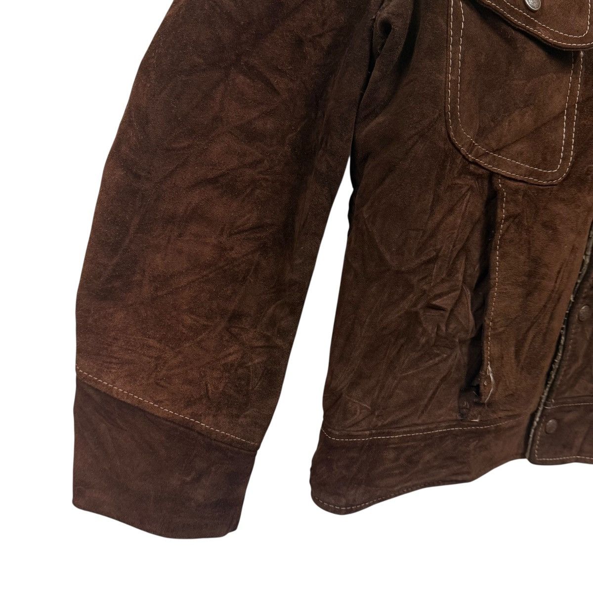 Towncraft Vintage 70s Jc Penny Suede Leather Jacket Sherpa Lining Size US L / EU 52-54 / 3 - 6 Thumbnail