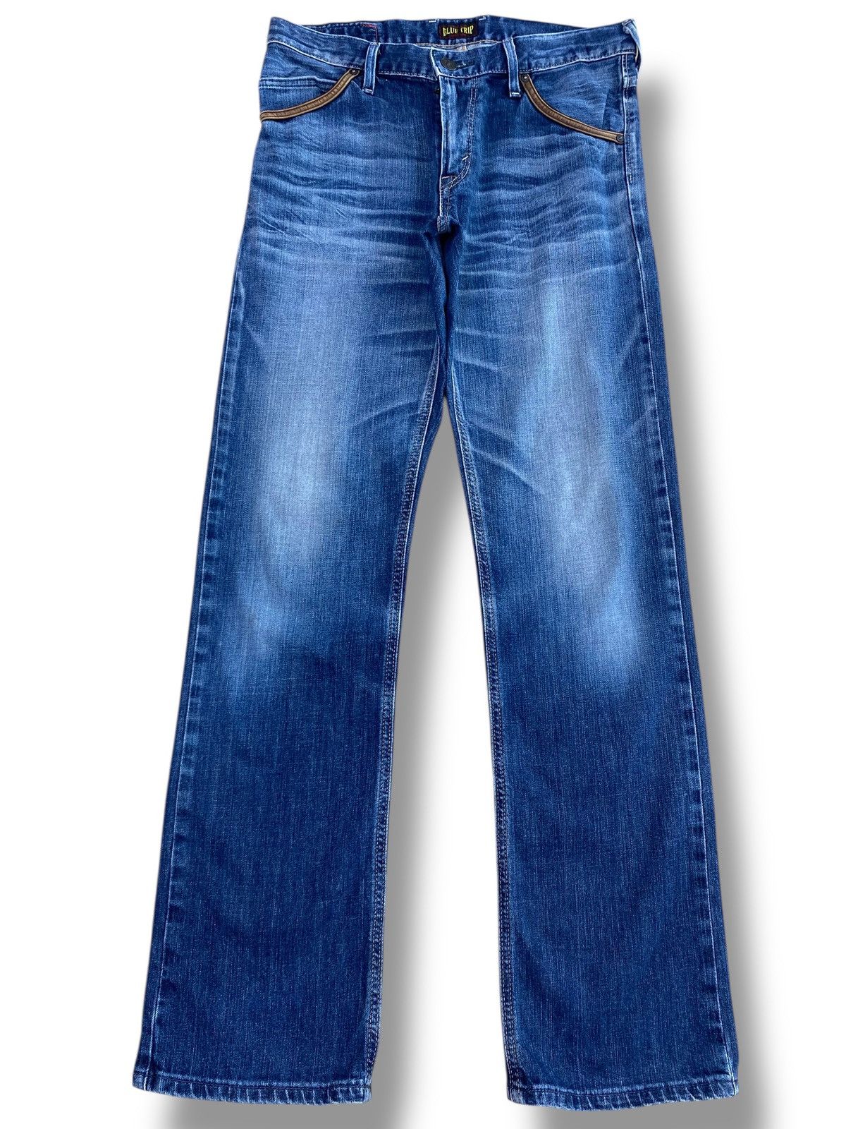 Edwin Edwin Blue Trip Whiskers Style Faded Blue Wash Jeans Size US 32 / EU 48 - 1 Thumbnail