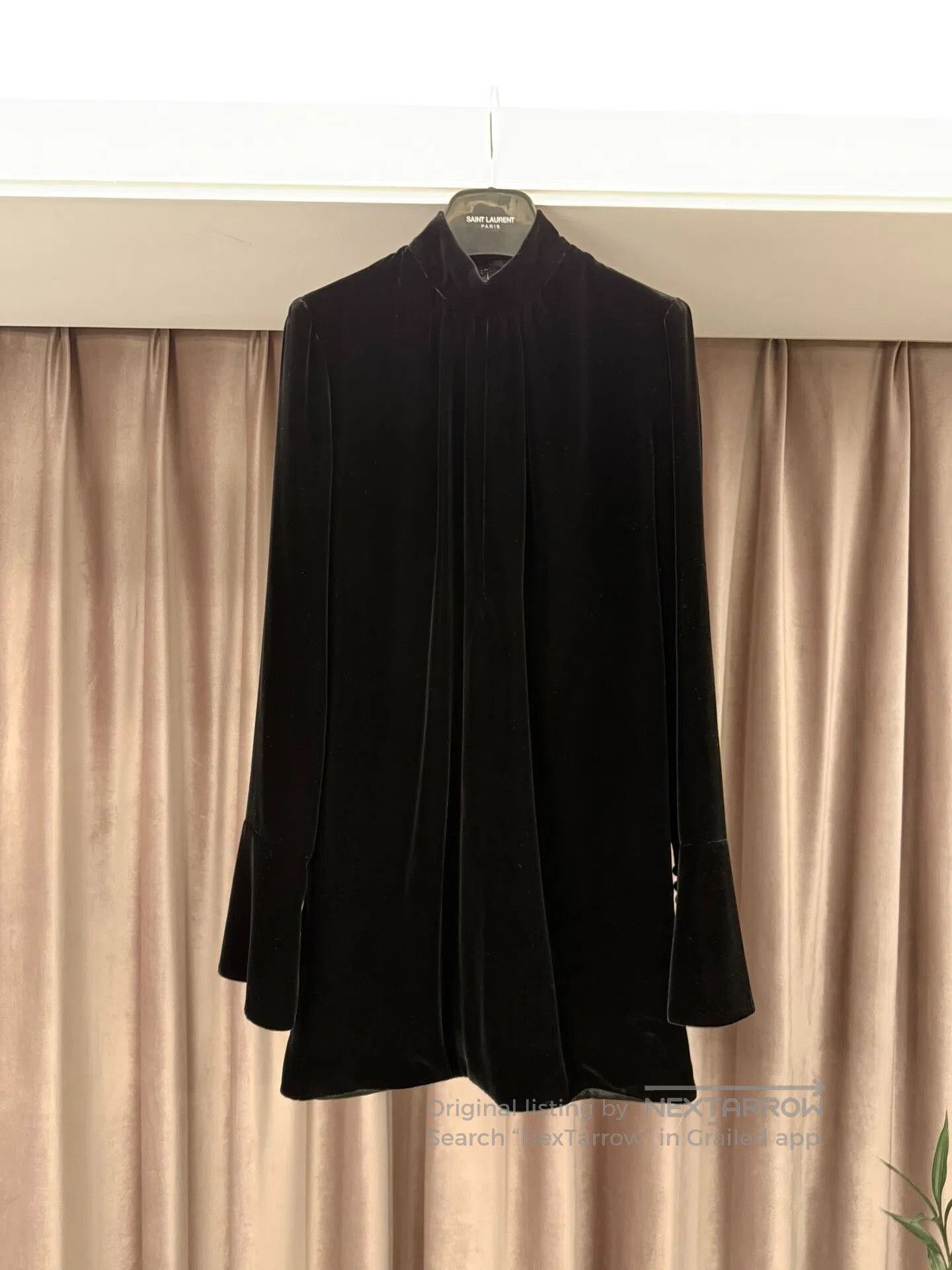 Saint Laurent Paris Saint Laurent Black Velvet Dress. Size S / US 4 / IT 40 - 1 Thumbnail