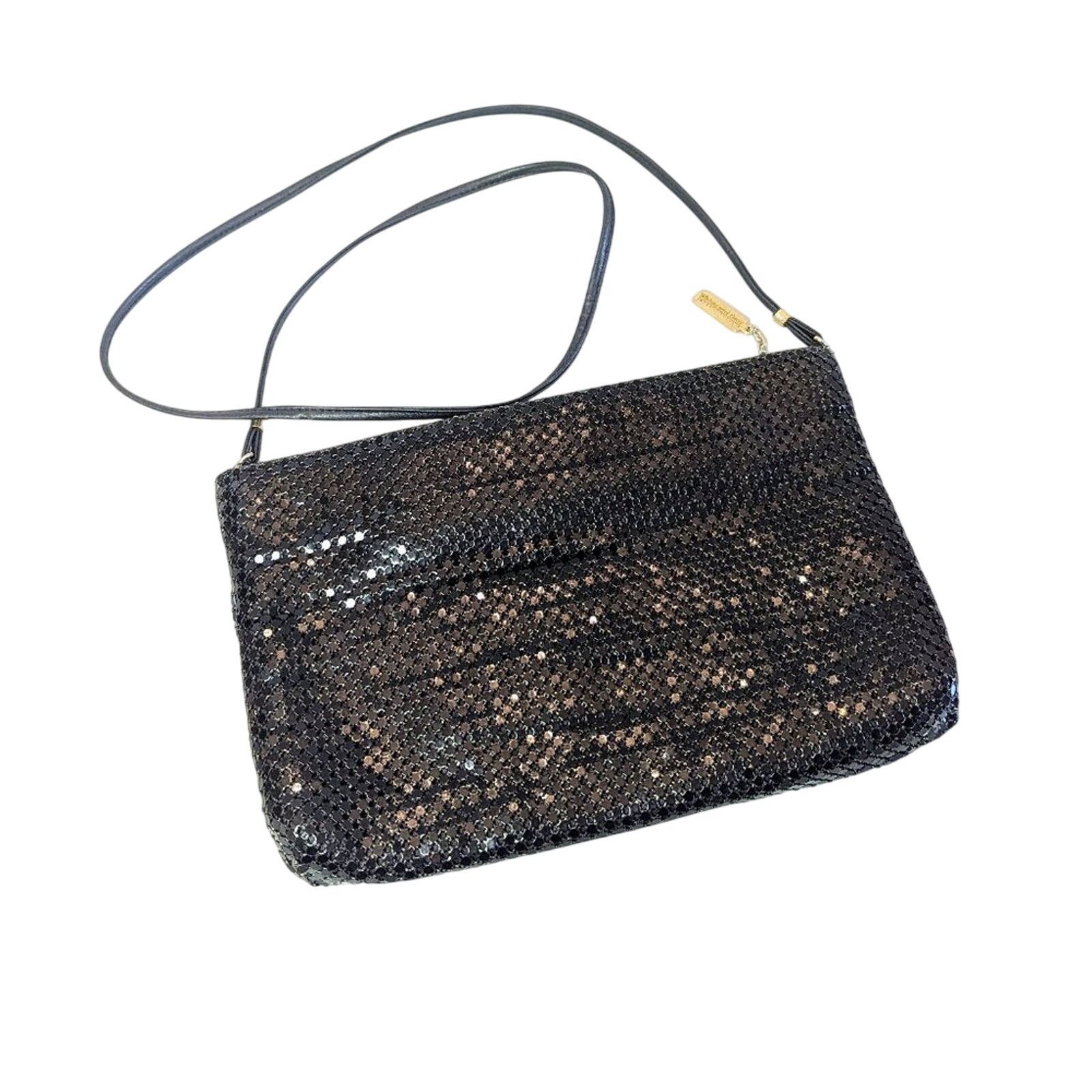 Whiting And Davis Vintage Black Metal Mesh Crossbody Bag 80S, Women's