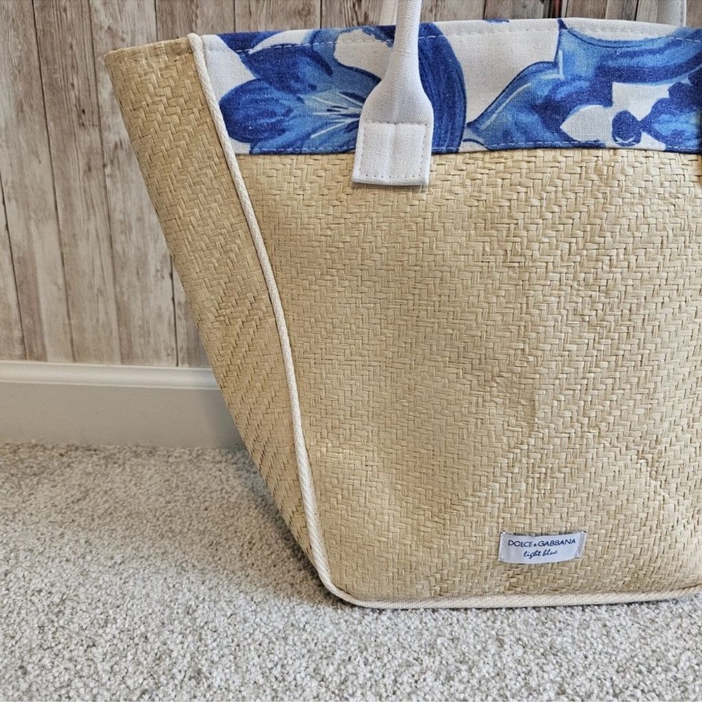 Dolce & Gabbana Dolce & Gabbana NWOT Tan and Blue Rattan Tote Bag Size ONE SIZE - 3 Thumbnail