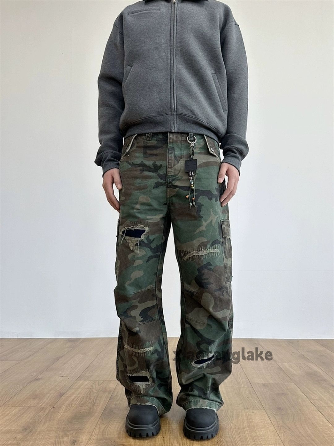 Designer × Japanese Brand × Vintage Utility skate hiphop camo cargo damaged work pants Size US 36 / EU 52 - 1 Thumbnail