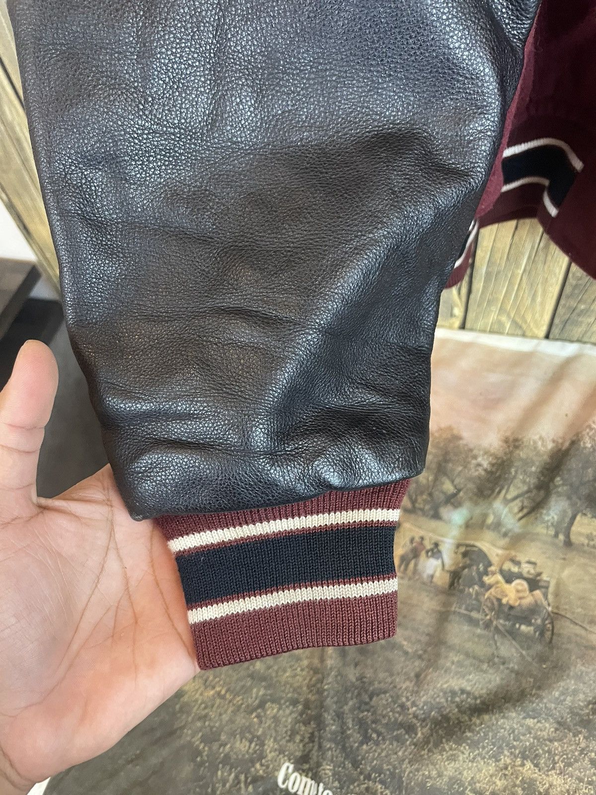 Vintage Vintage 80/90s Neo Blood leather sleeve Varsity Jacket Size US L / EU 52-54 / 3 - 7 Thumbnail