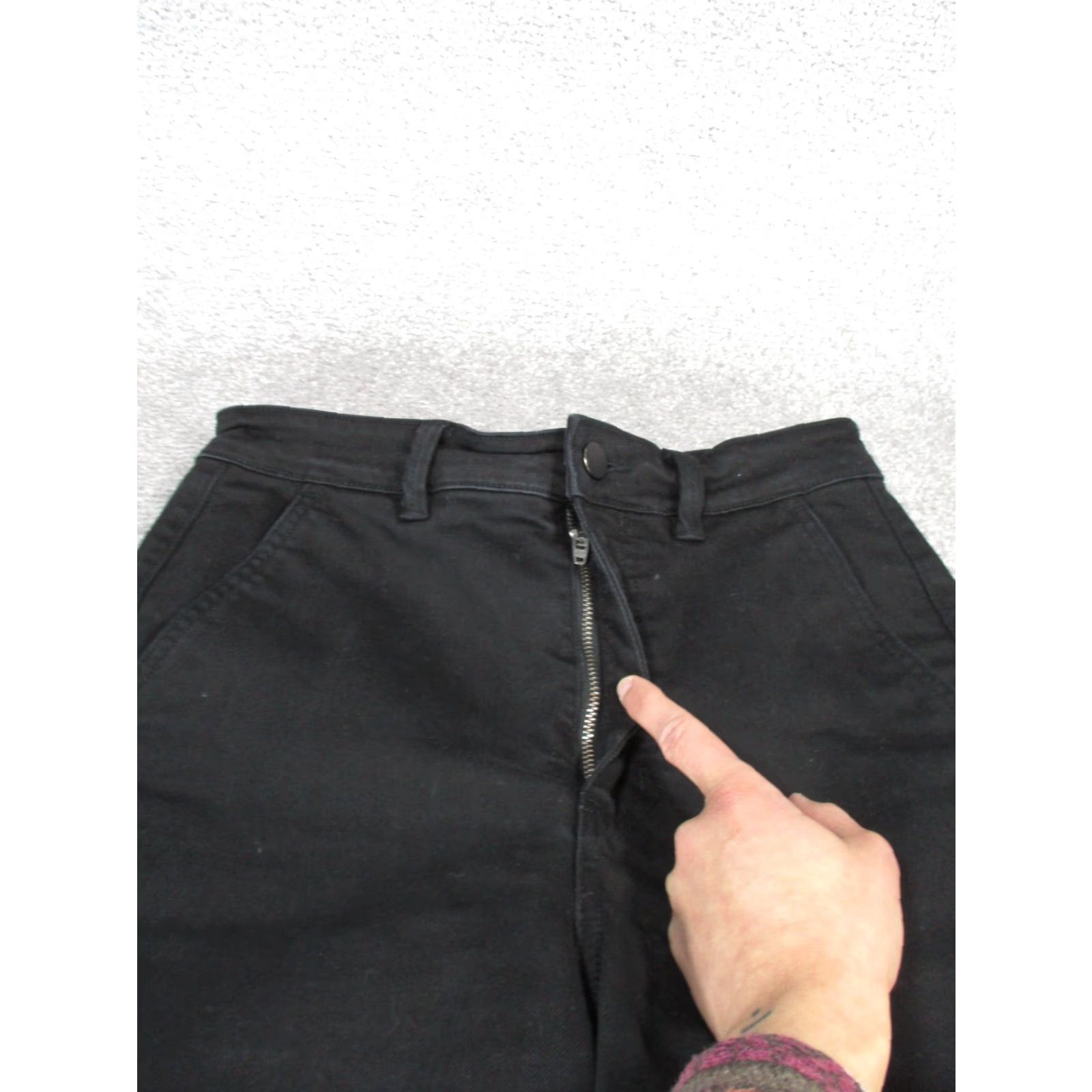 Everlane VINTAGE Everlane Women's Cropped Wide Leg Jeans Size 2 Black Denim 90s High Rise Size 26" / US 2 / IT 38 - 2 Thumbnail