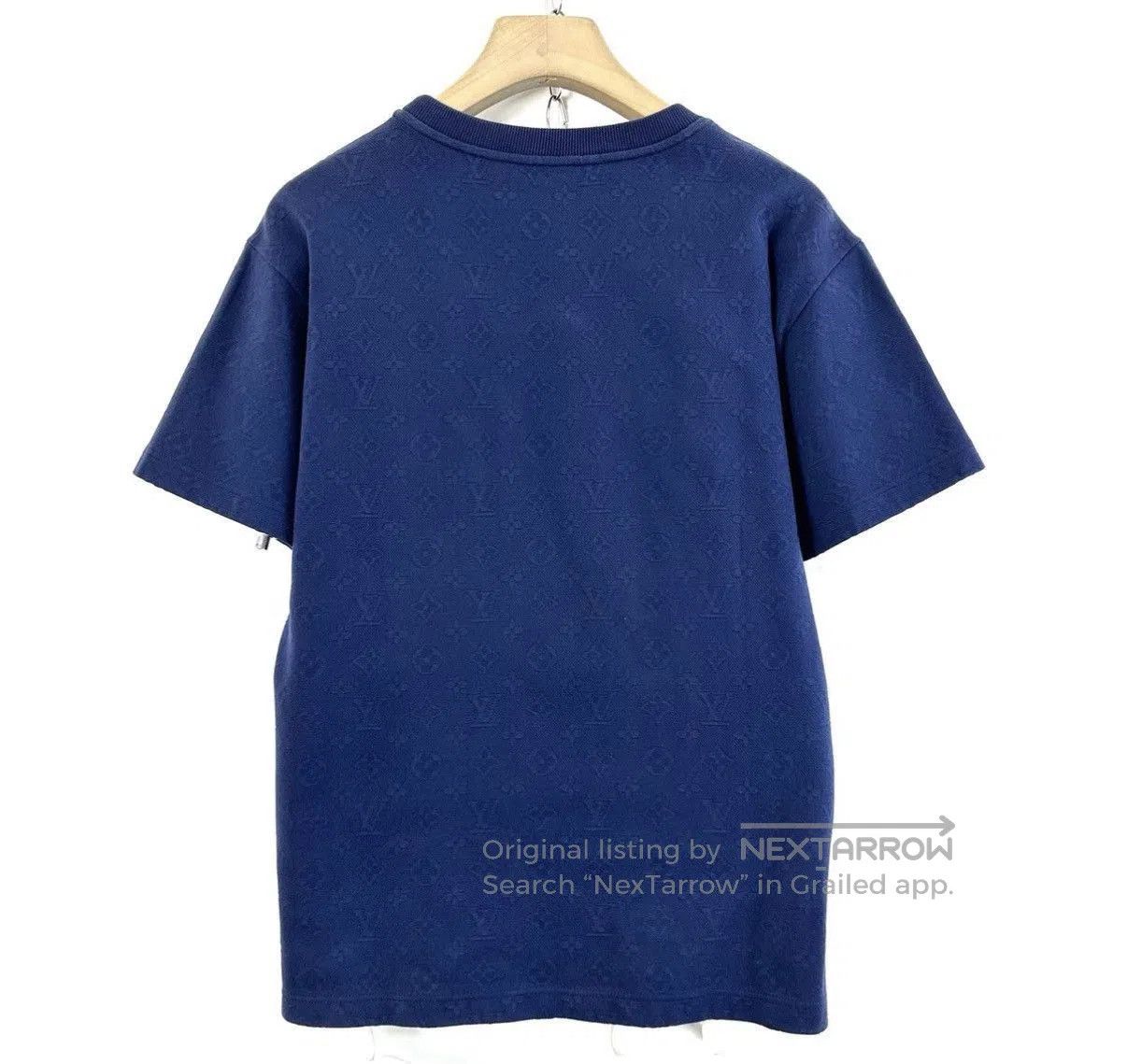Louis Vuitton Blue Short-Sleeve Embossed Pattern T-Shirt with Pocket. Size US S / EU 44-46 / 1 - 2 Thumbnail