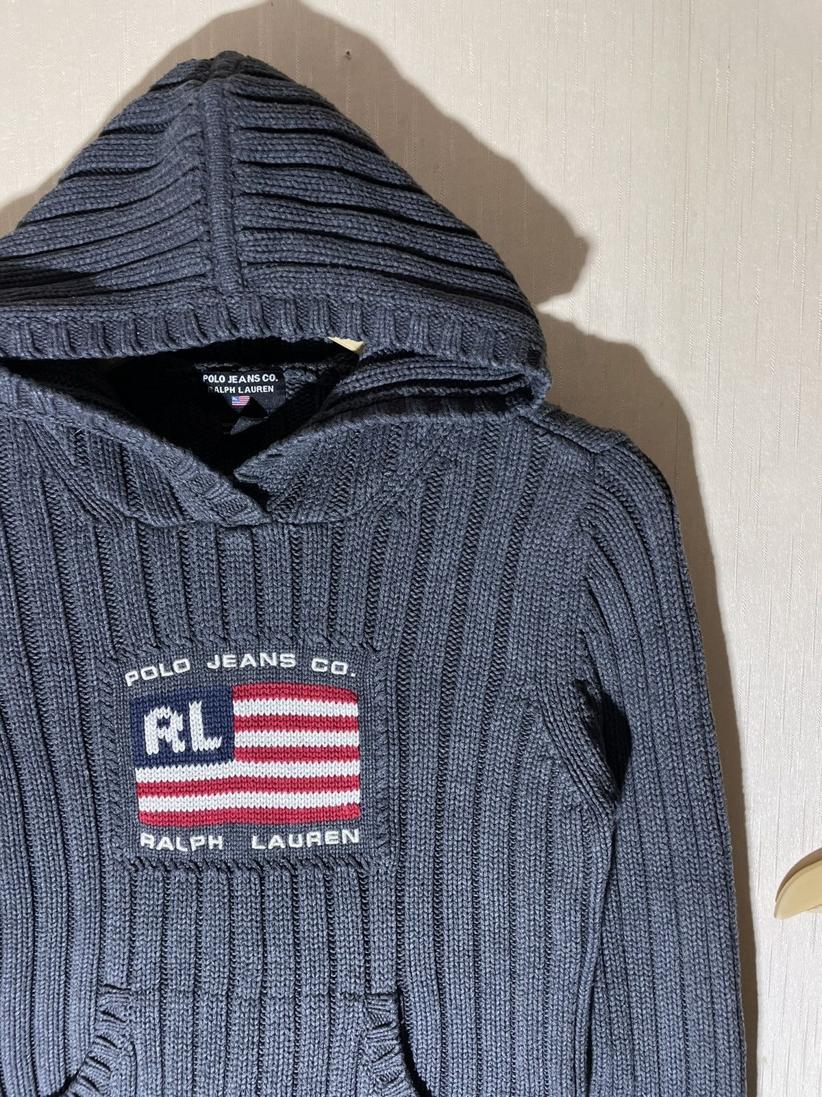 Polo Ralph Lauren × Vintage Polo Ralph Lauren USA Flag knitwear sweater hoodie Size S / US 4 / IT 40 - 2 Thumbnail