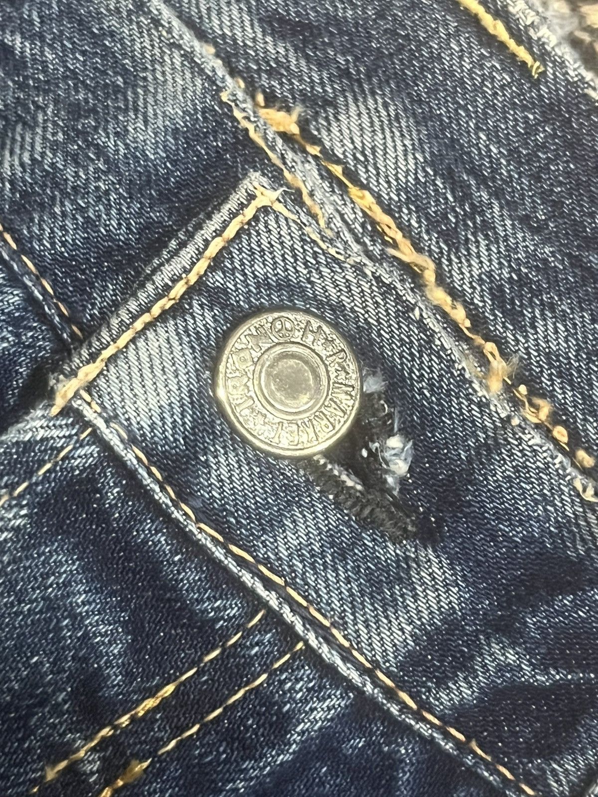 Okura Japan Okura 5 Blue Faded Washed Distressed Selvedge Jeans Size US 31 - 8 Thumbnail