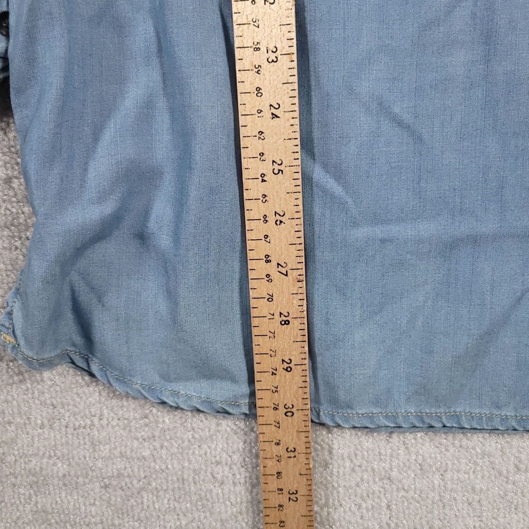 Vintage JAG Chambray Tassled V-Neck Long Sleeve Shirt Womens Medium Blue Size M / US 6-8 / IT 42-44 - 7 Thumbnail