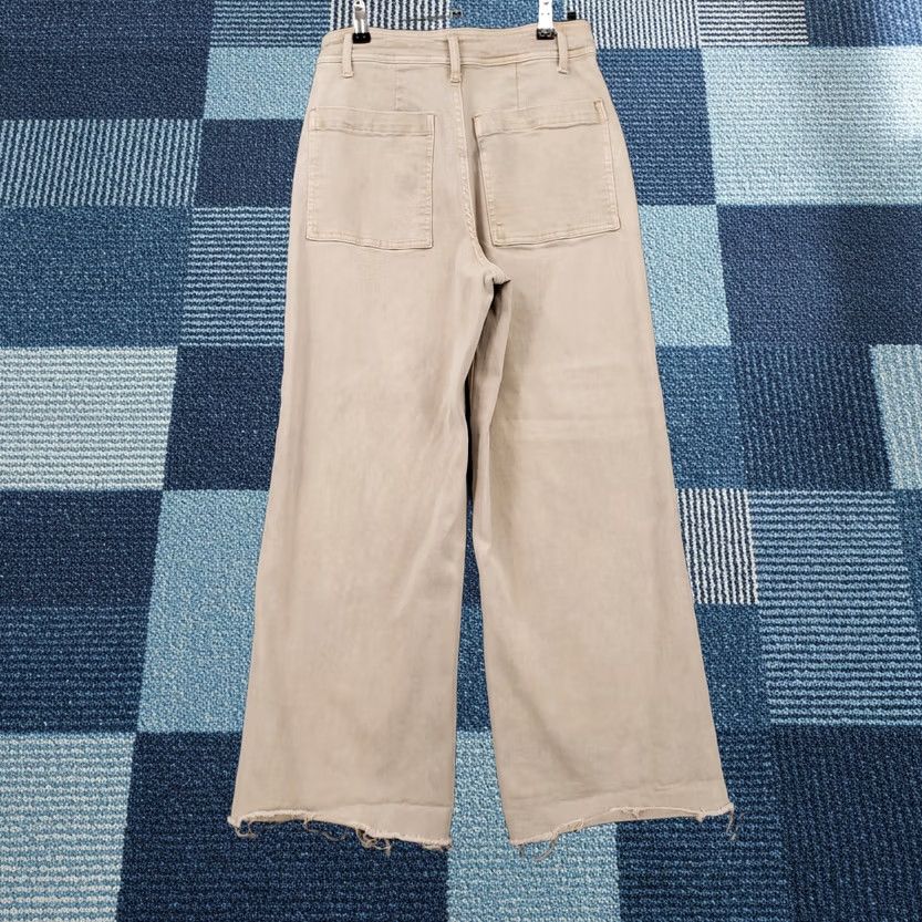 Vintage Oat Beige Wide-Leg High Rise Pants Womens 6 28 Flat Front Zip Fly Cotton Blend Spandex Size 28" / US 6 / IT 42 - 1 Thumbnail