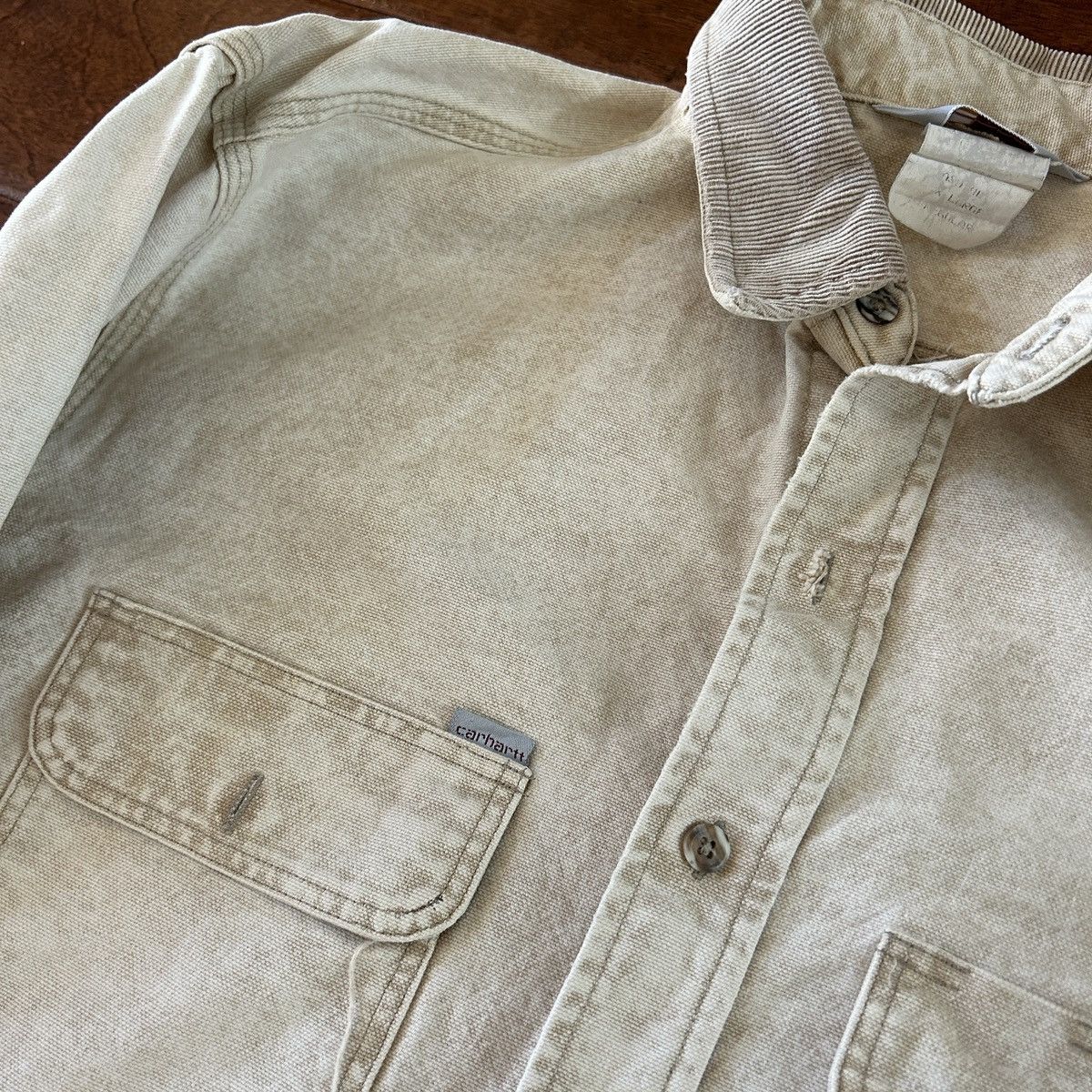 Carhartt Vintage carhartt faded distressed button down Shacket Size US XL / EU 56 / 4 - 3 Thumbnail