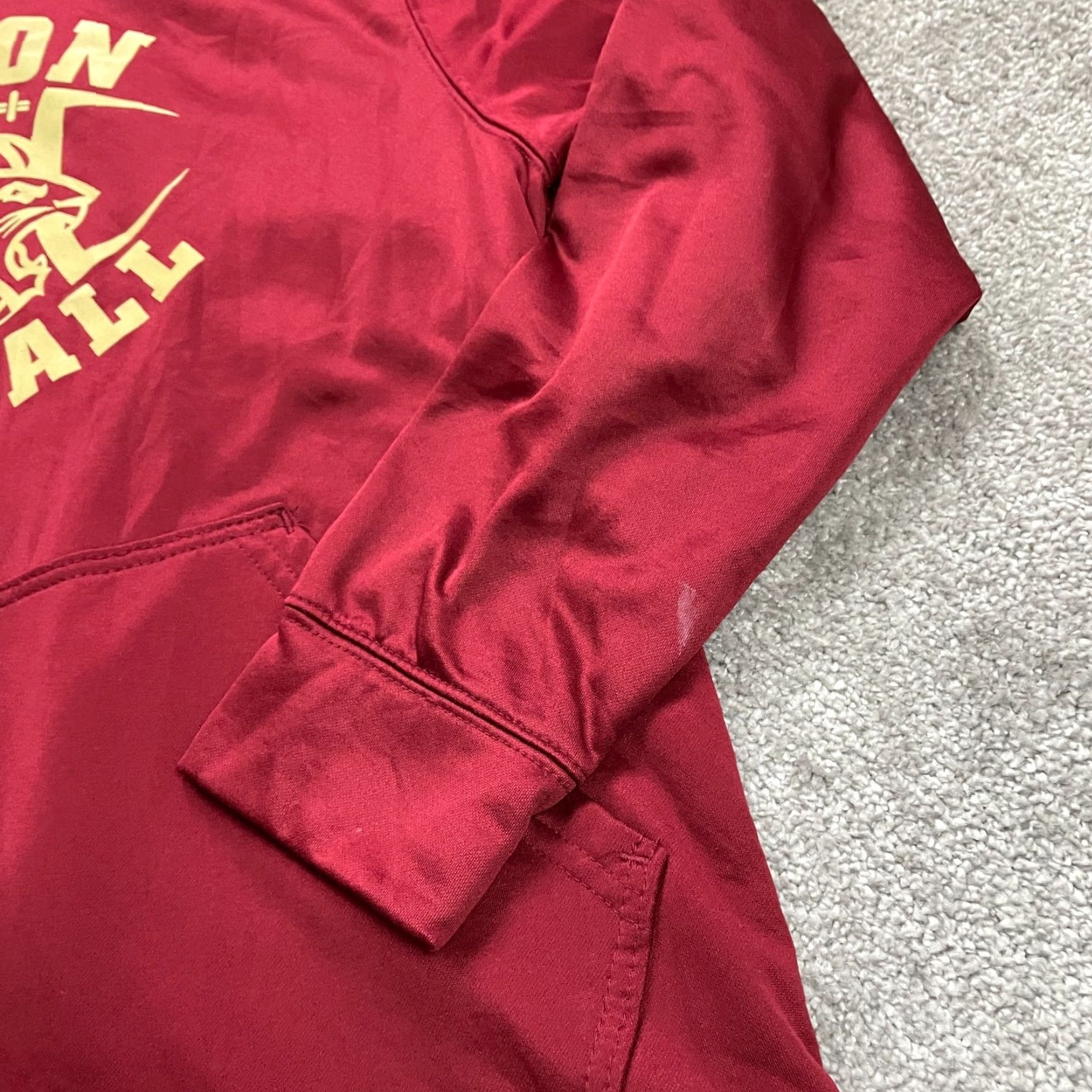 Augusta Sportswear Augusta Hoodie Pullover Men Medium Red Fleece Graphic Logo Football Hooded Sweatshirt Size US S / EU 44-46 / 1 - 5 Thumbnail