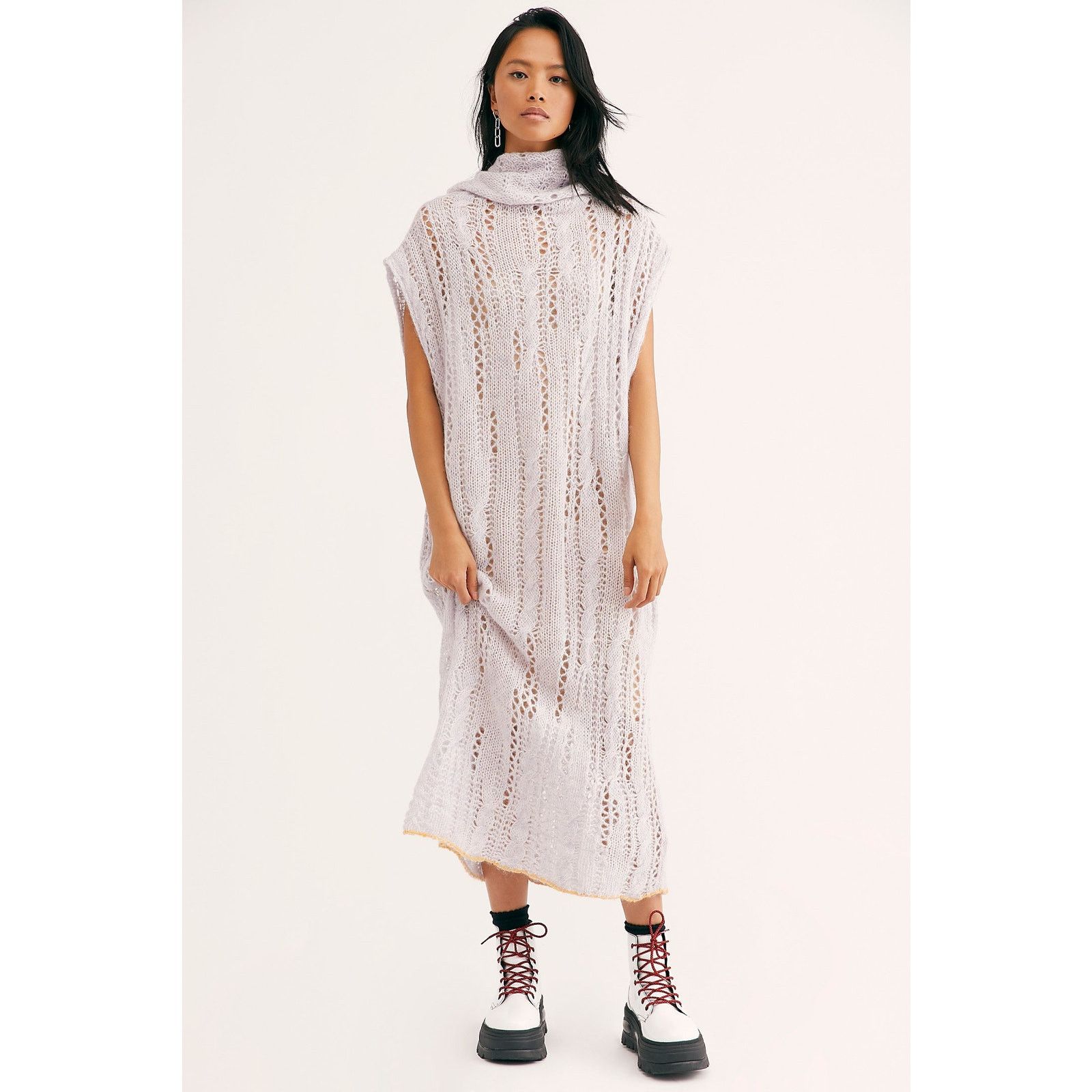 Free People New Free People Pirouette Soft Semi Sheer Maxi Cowl Sweater Size S / US 4 / IT 40 - 1 Thumbnail