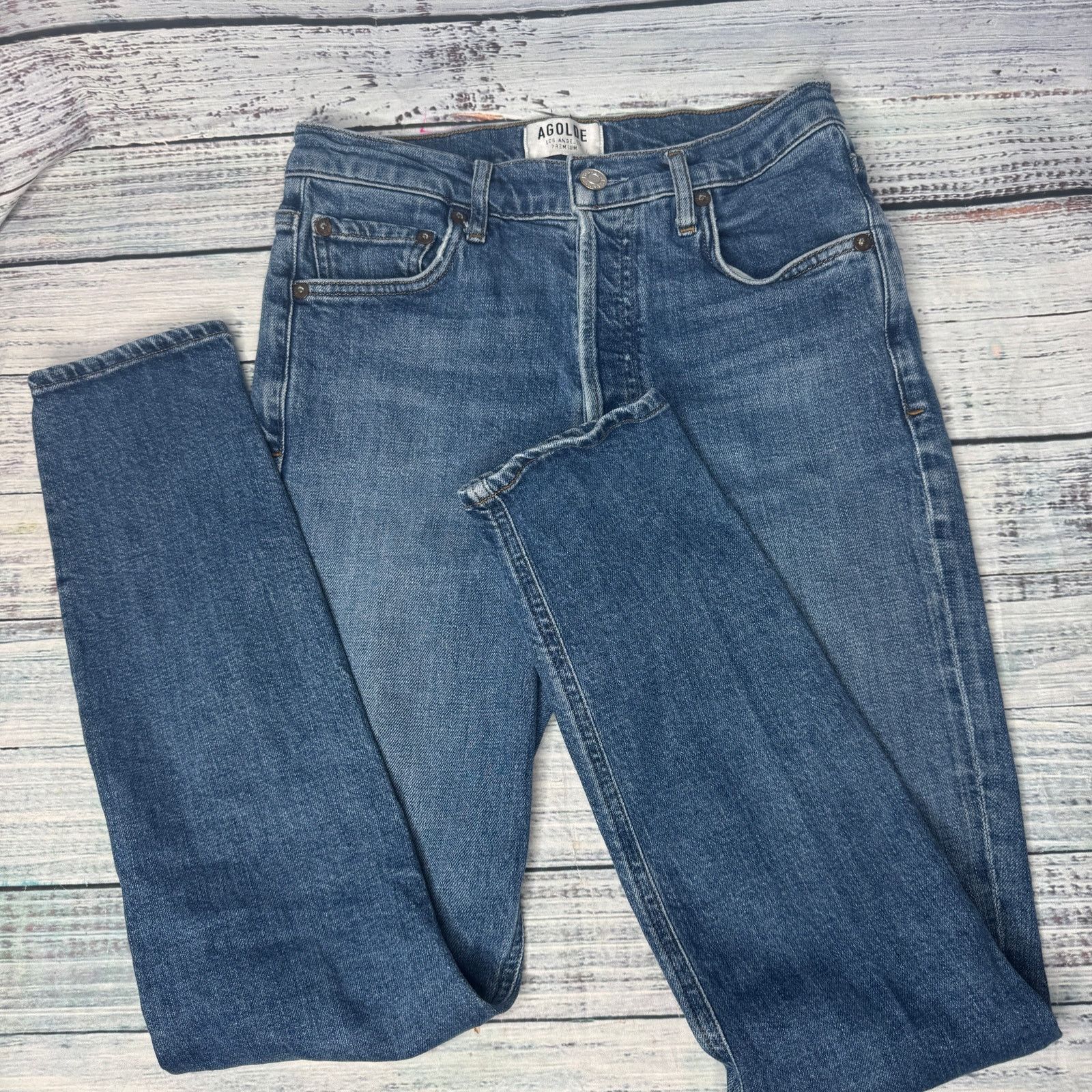 Agolde Agolde Nico High Rise Slim Jean Medium Wash 25 Size 26" / US 2 / IT 38 - 1 Thumbnail